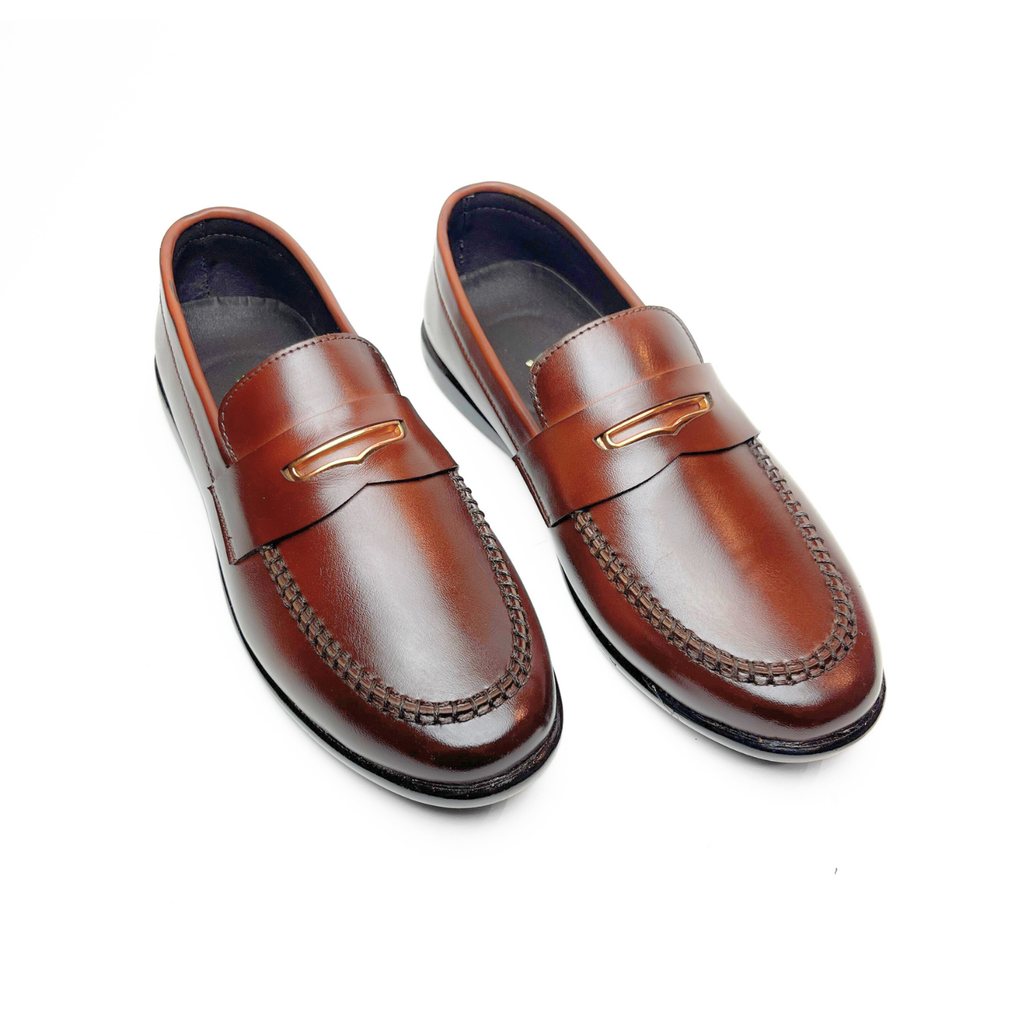 Rustic Charm Vegan Leather Loafers (Tan)(1005)
