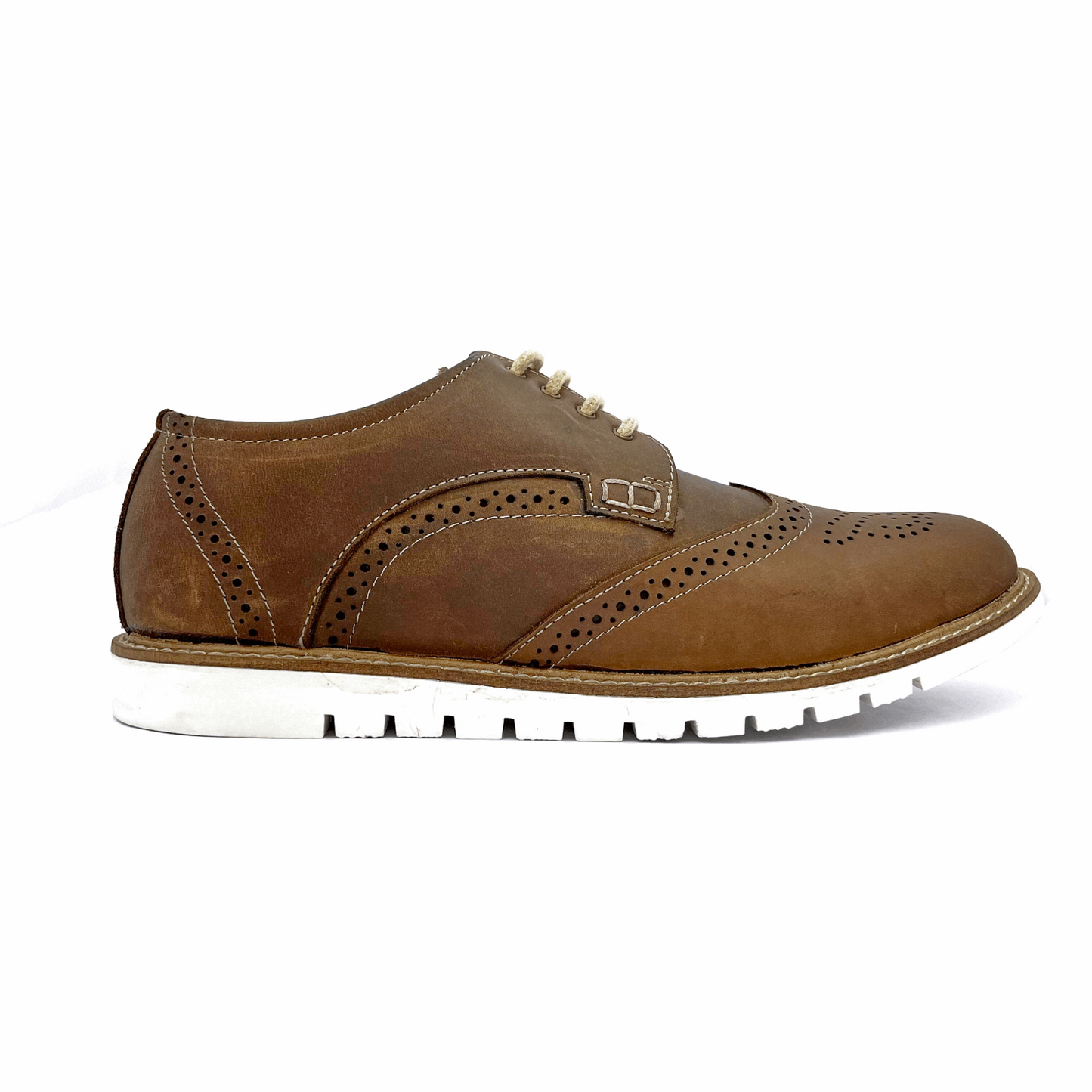Men's Leather Brogue Shoes: Perfect for Casual & Formal Wear (Brown)