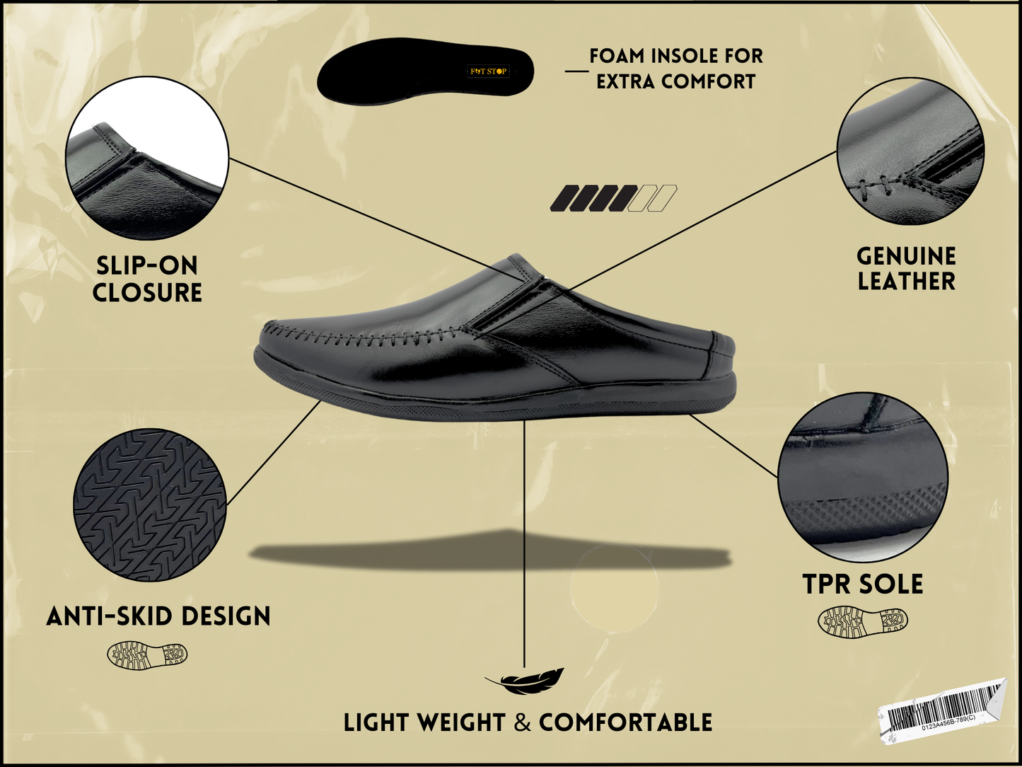 Premium Men's Leather Mules: Stylish Comfort for Every Occasion (Black)