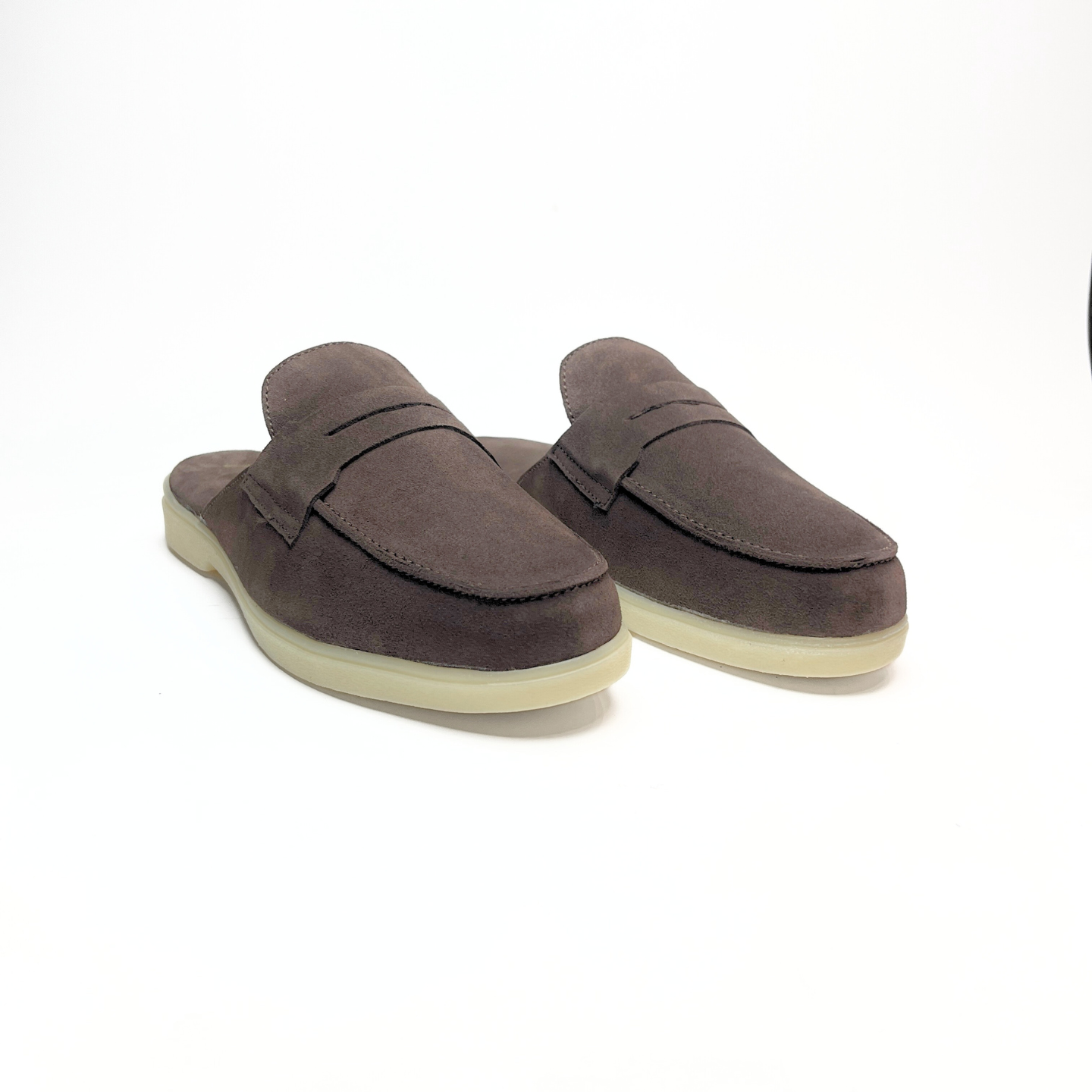 Old Money Suede Leather Mules (Brown)