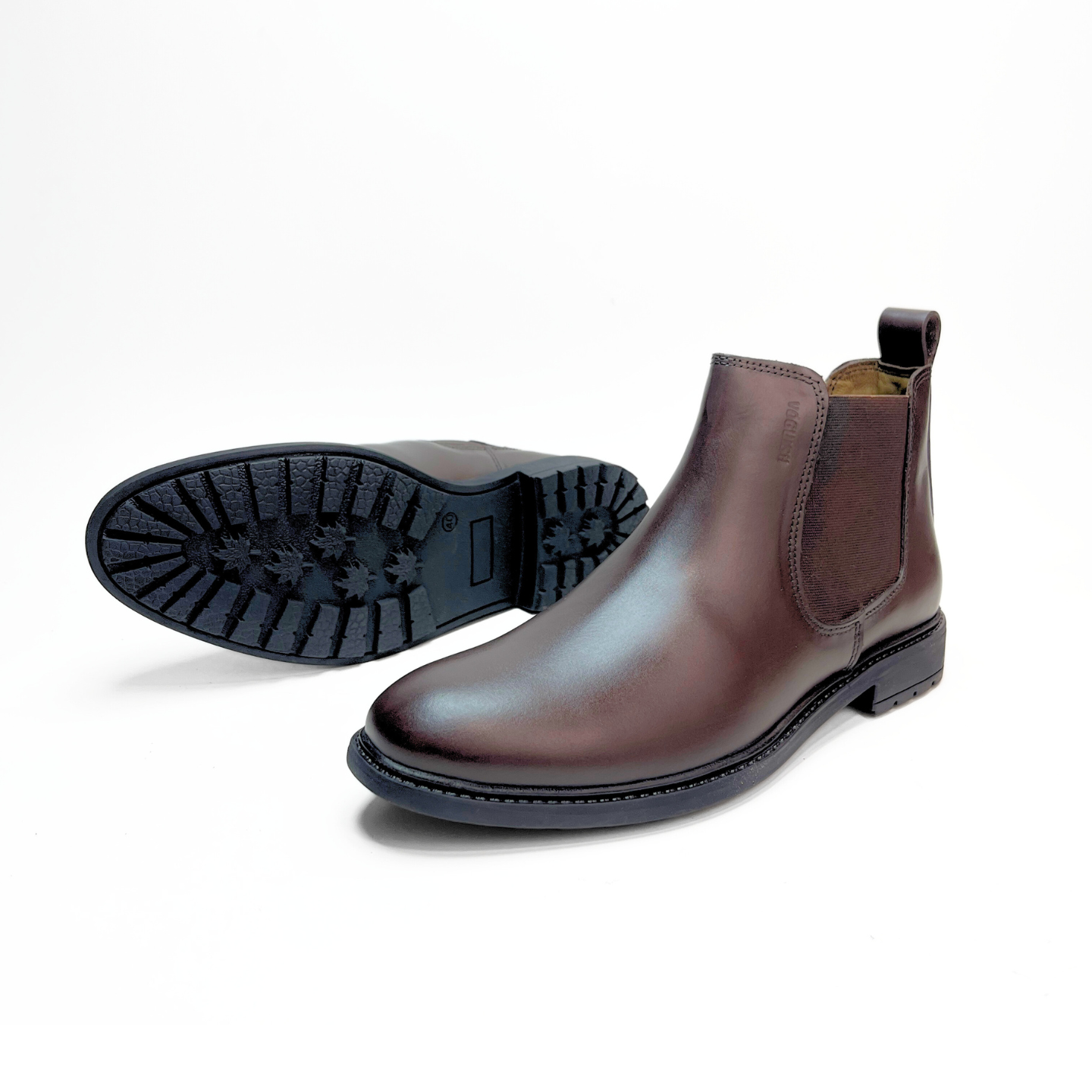 Leather Chelsea Boots Elastic (Brown)