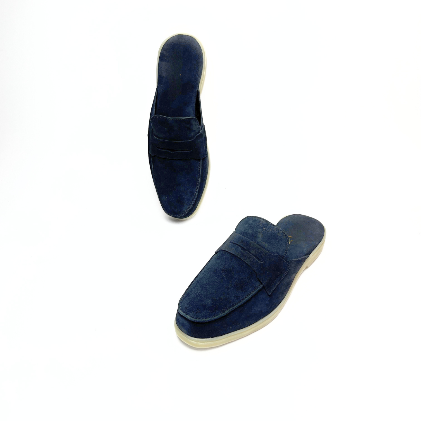Old Money Suede Leather Mules (Black)