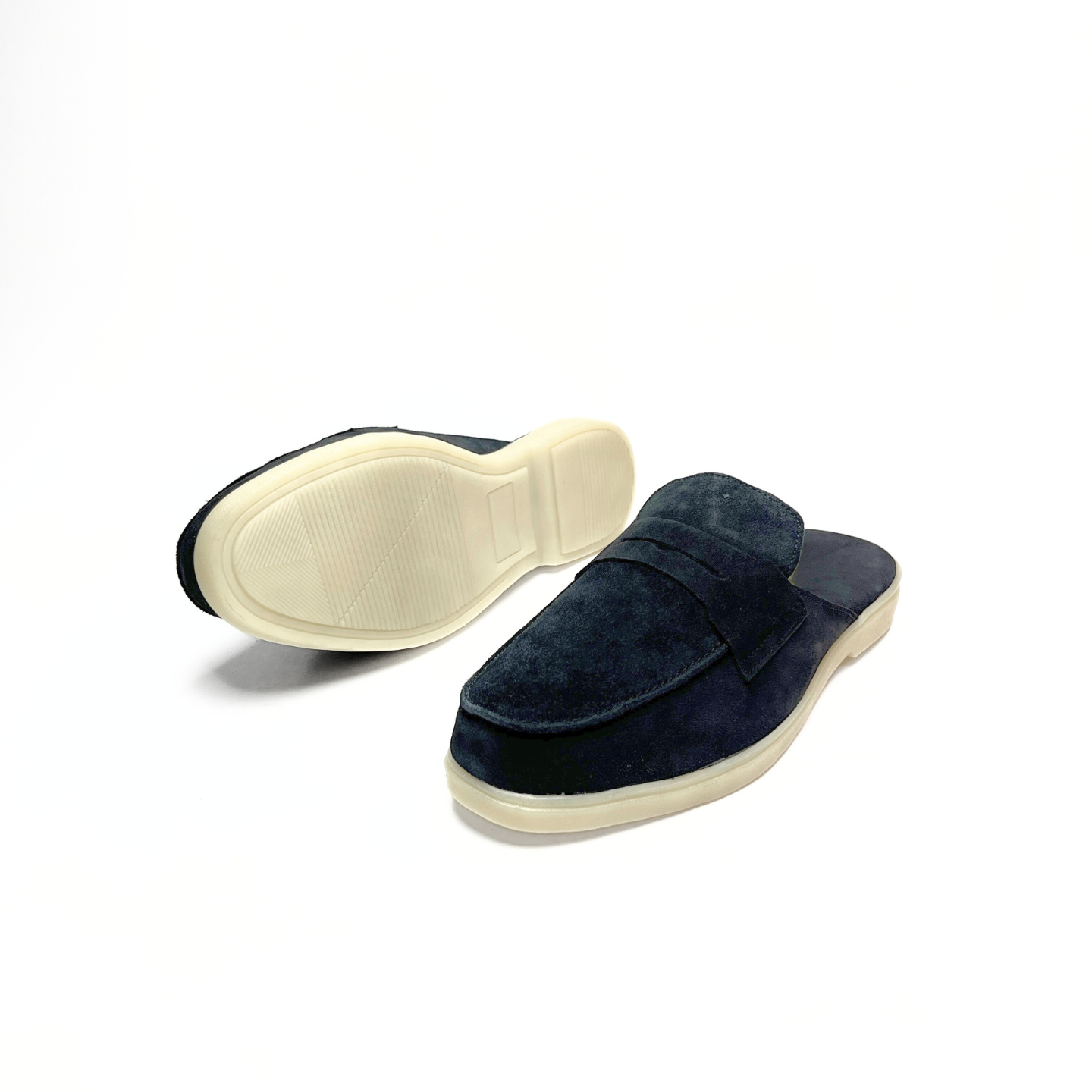 Old Money Suede Leather Mules (Black)