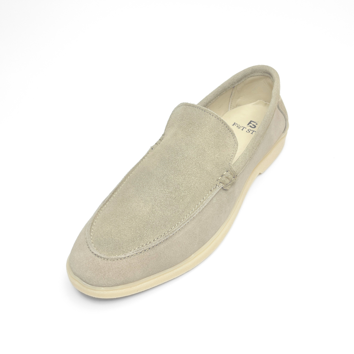 Old Money Suede Leather Loafers (Cream)