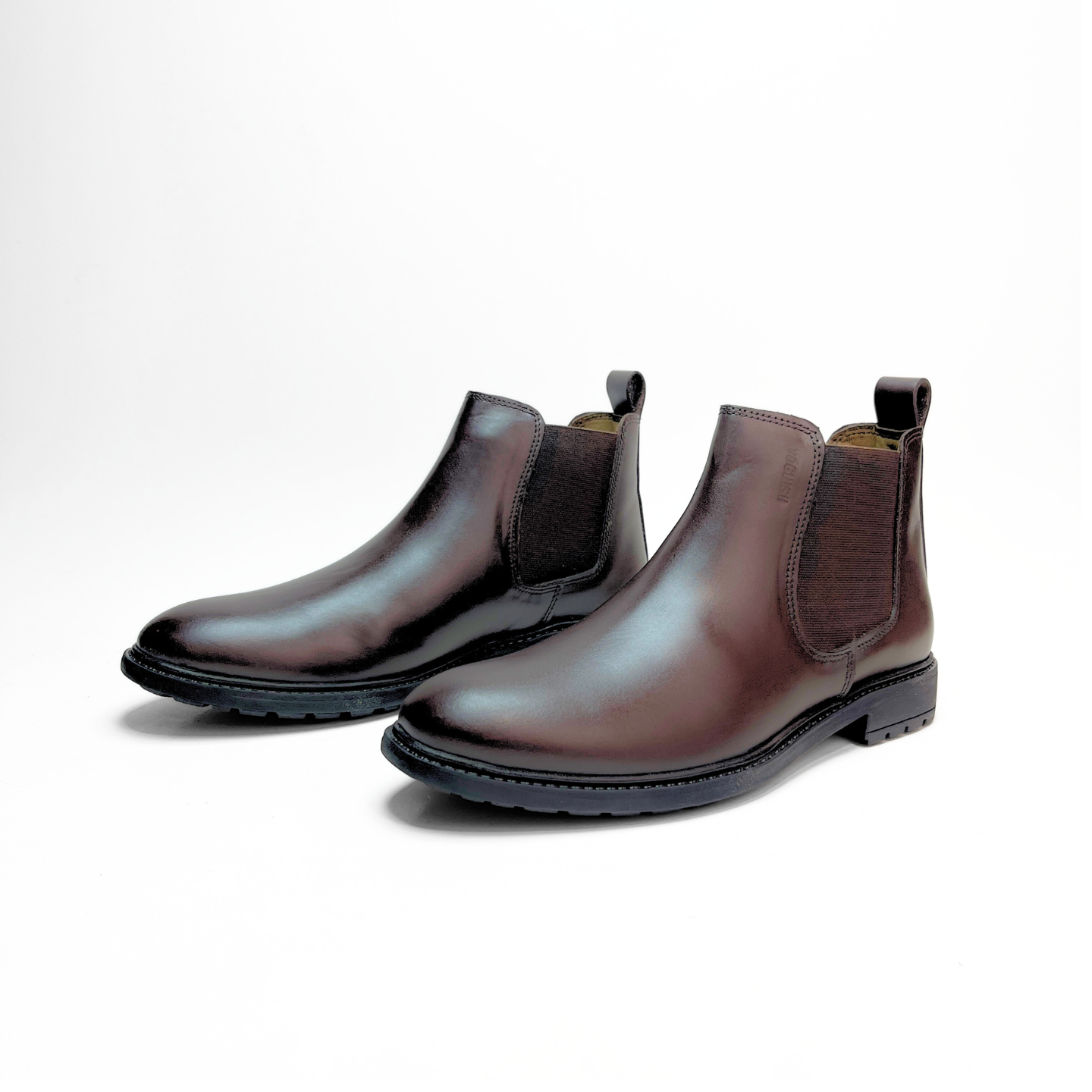 Leather Chelsea Boots Elastic (Brown)