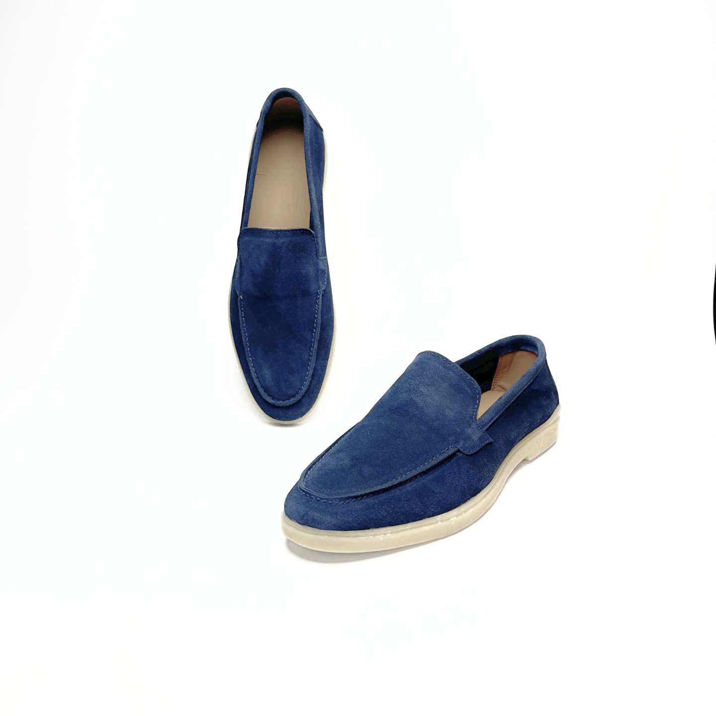 Old Money Suede Leather Loafers (Navy Blue)