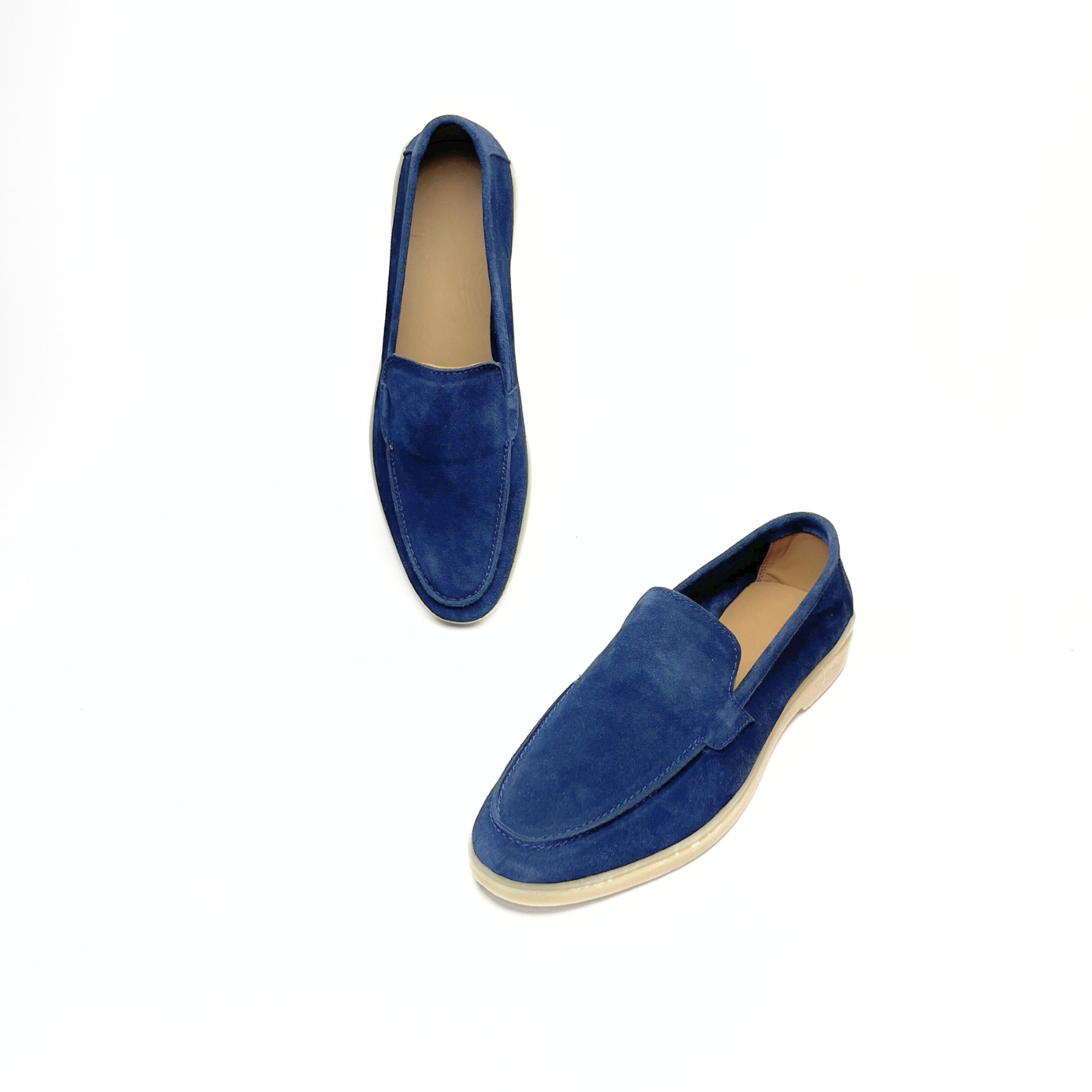 Old Money Suede Leather Loafers (Navy Blue)