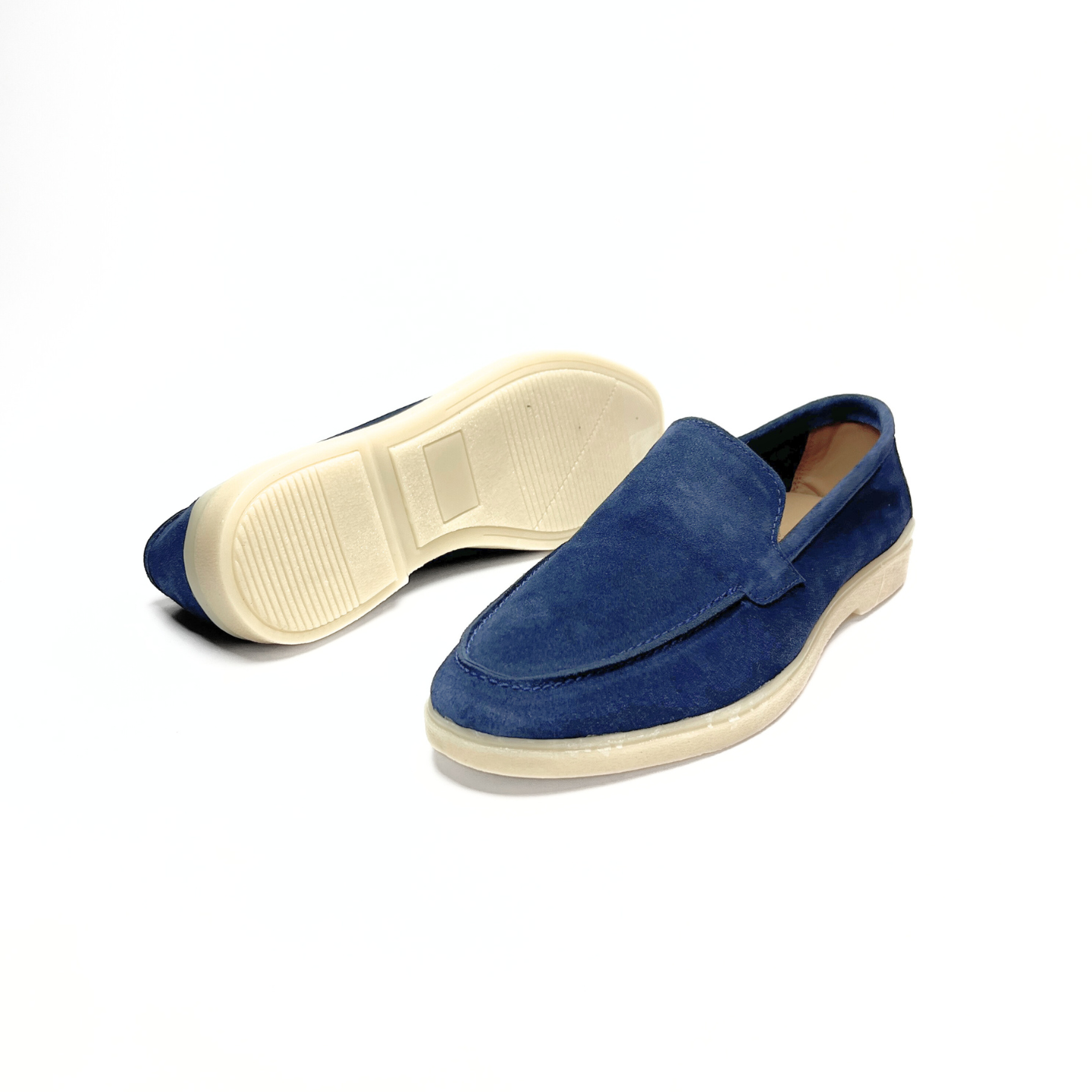 Old Money Suede Leather Loafers (Navy Blue)