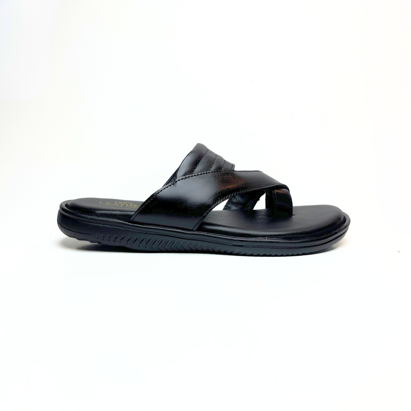 Cross Thumb Leather Slippers