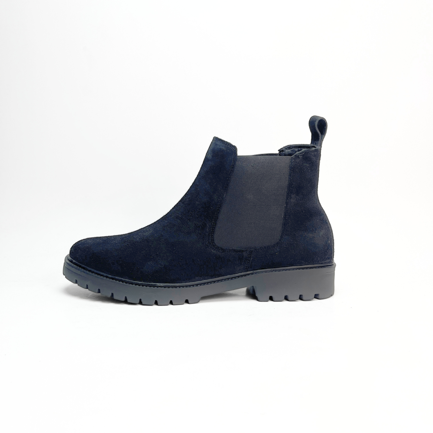 Leather Chelsea Suede Boots (Black)