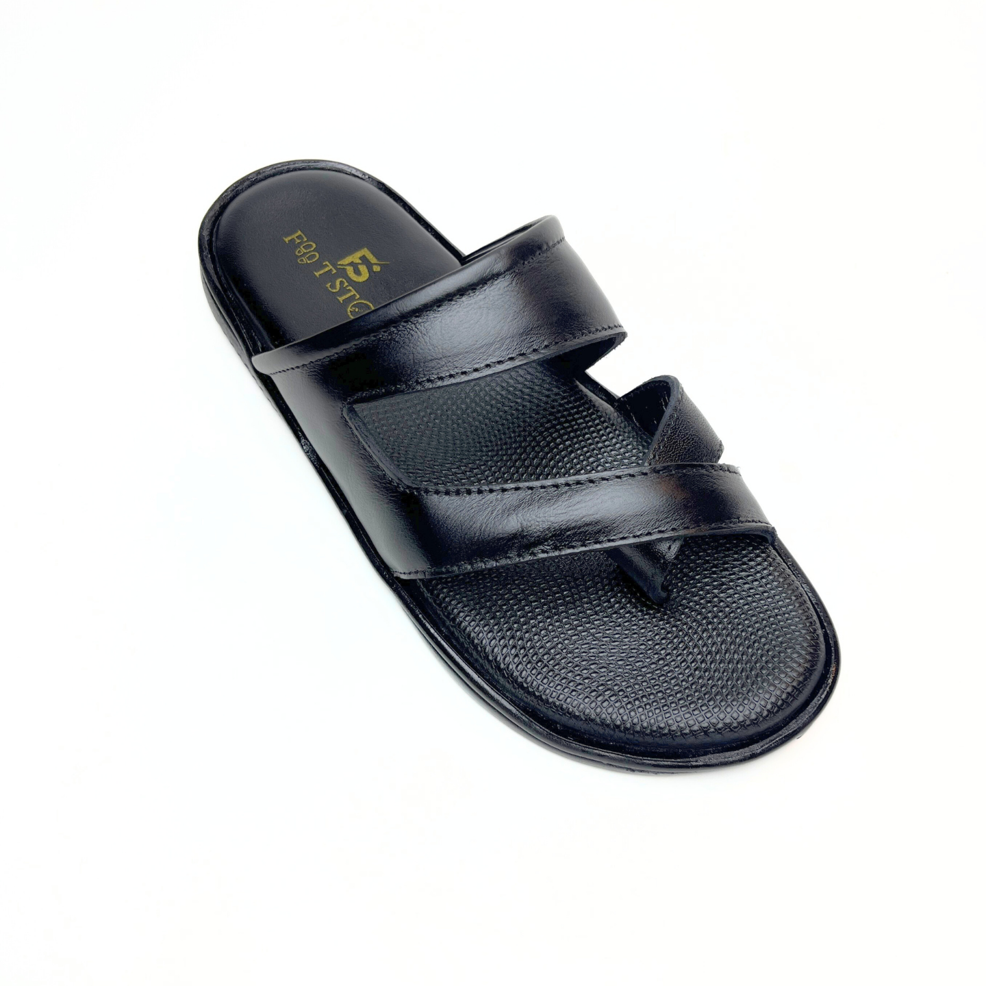 Cross Thumb Strap Leather Slippers