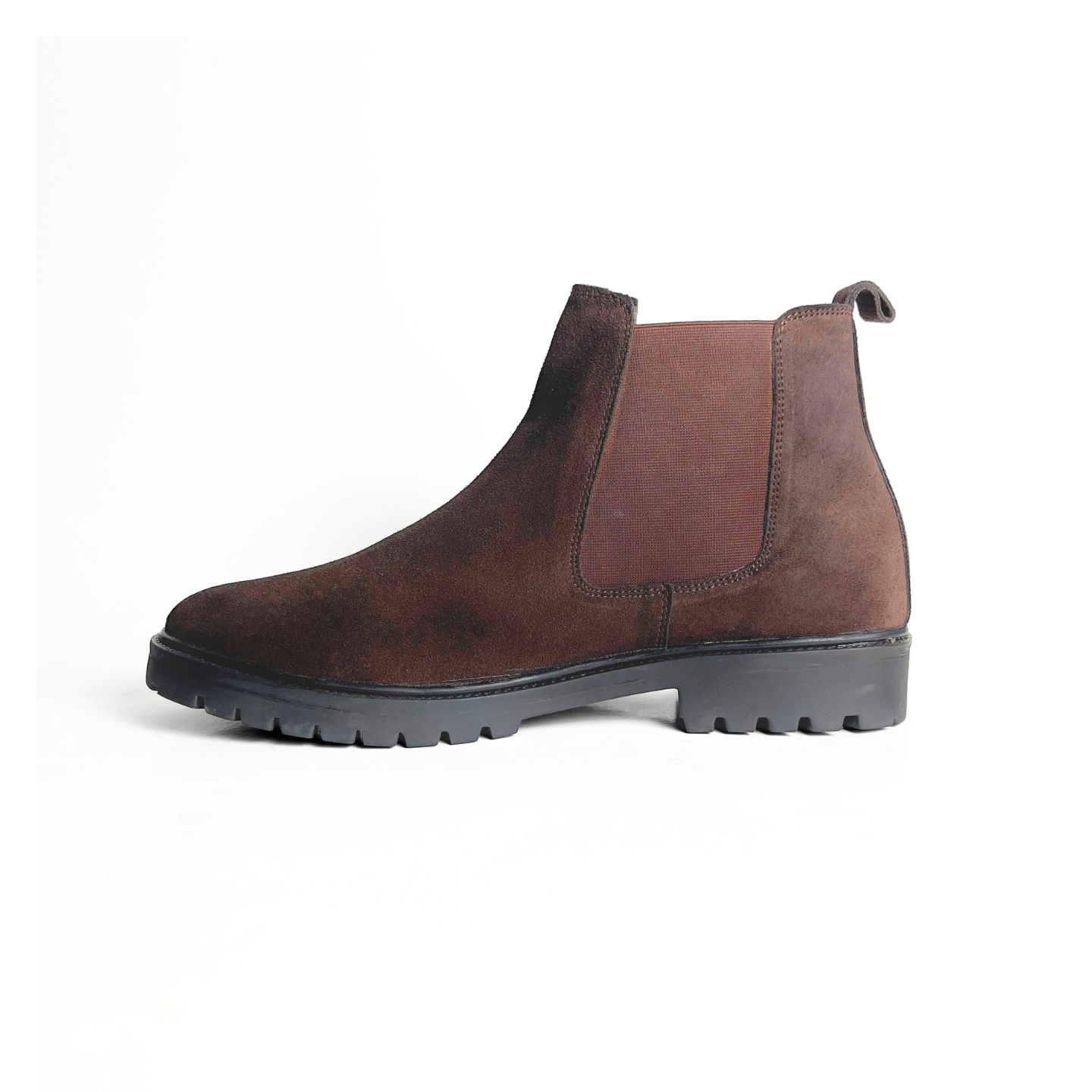 Leather Chelsea Suede Boots (Brown)