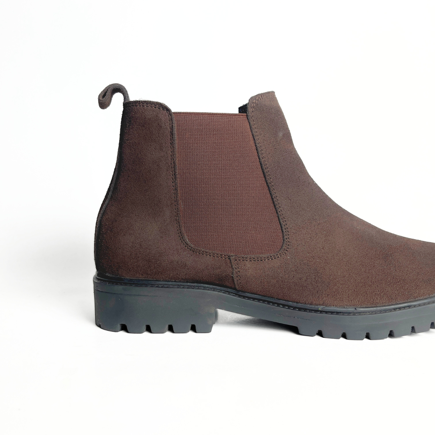 Leather Chelsea Suede Boots (Brown)