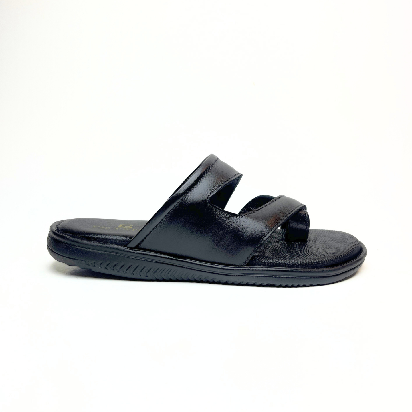 Cross Thumb Strap Leather Slippers