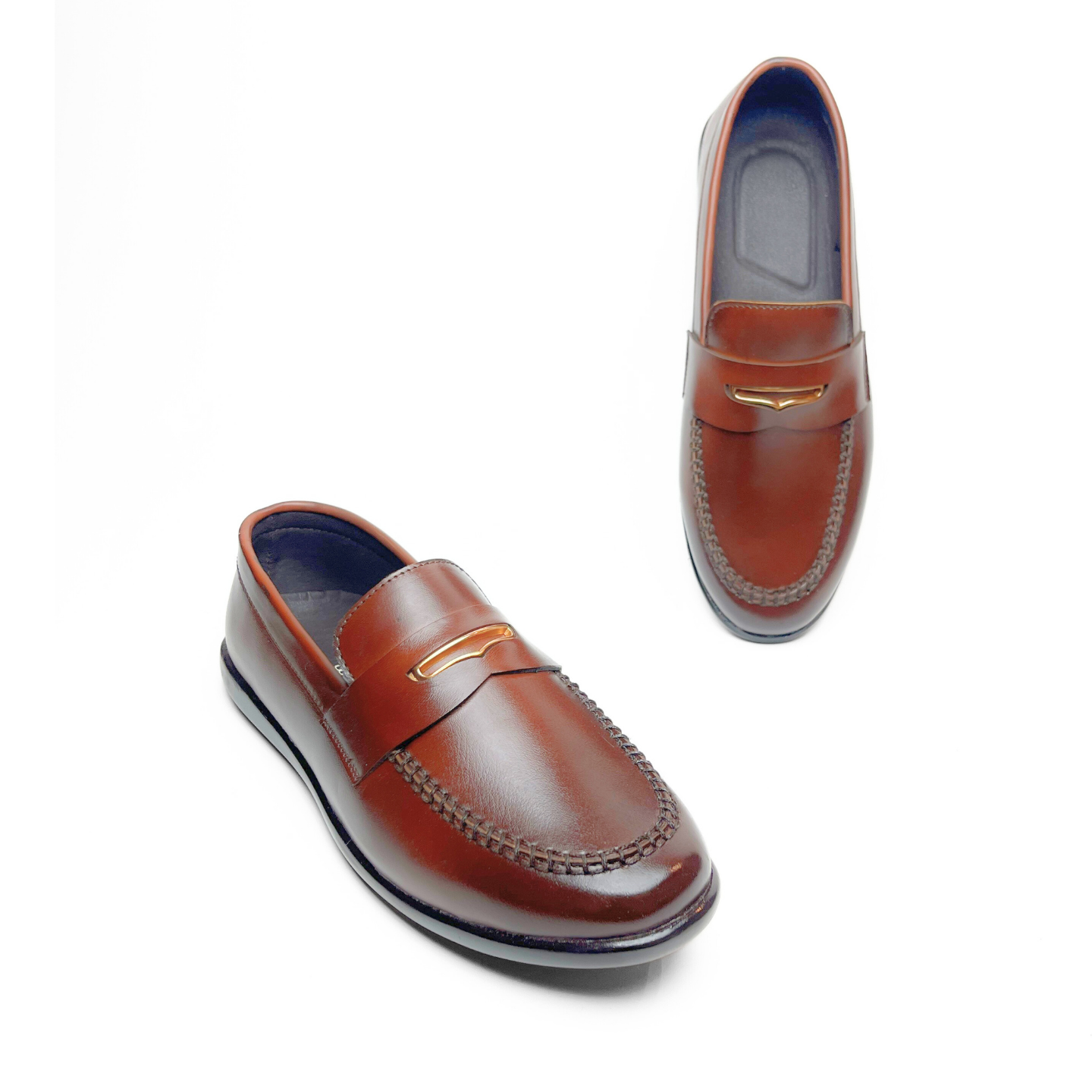 Rustic Charm Vegan Leather Loafers (Tan)(1005)