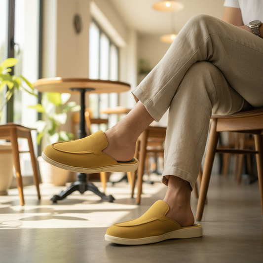 Old Money Suede Leather Mules (Tan)