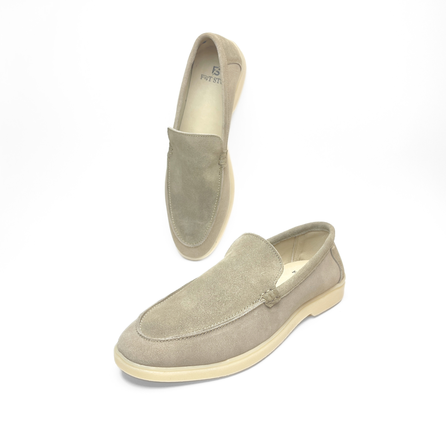 Old Money Suede Leather Loafers (Cream)