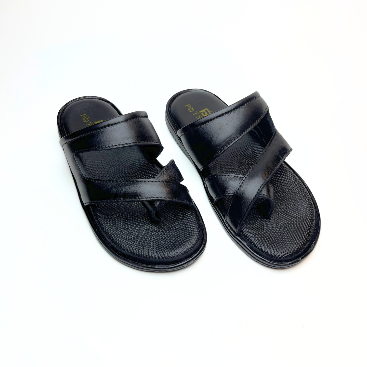 Cross Thumb Strap Leather Slippers