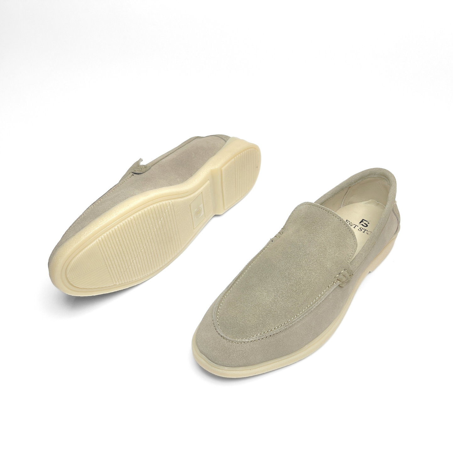 Old Money Suede Leather Loafers (Cream)