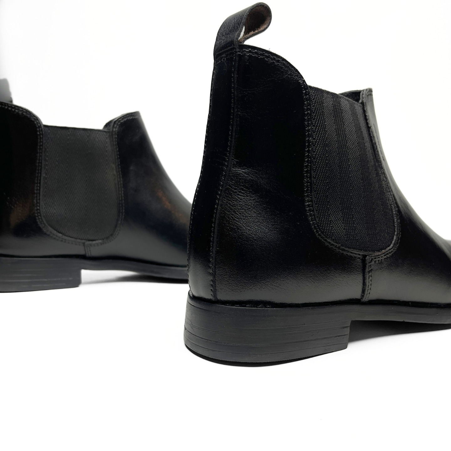 Leather Chelsea Italian Boots (Black)(bl-201)
