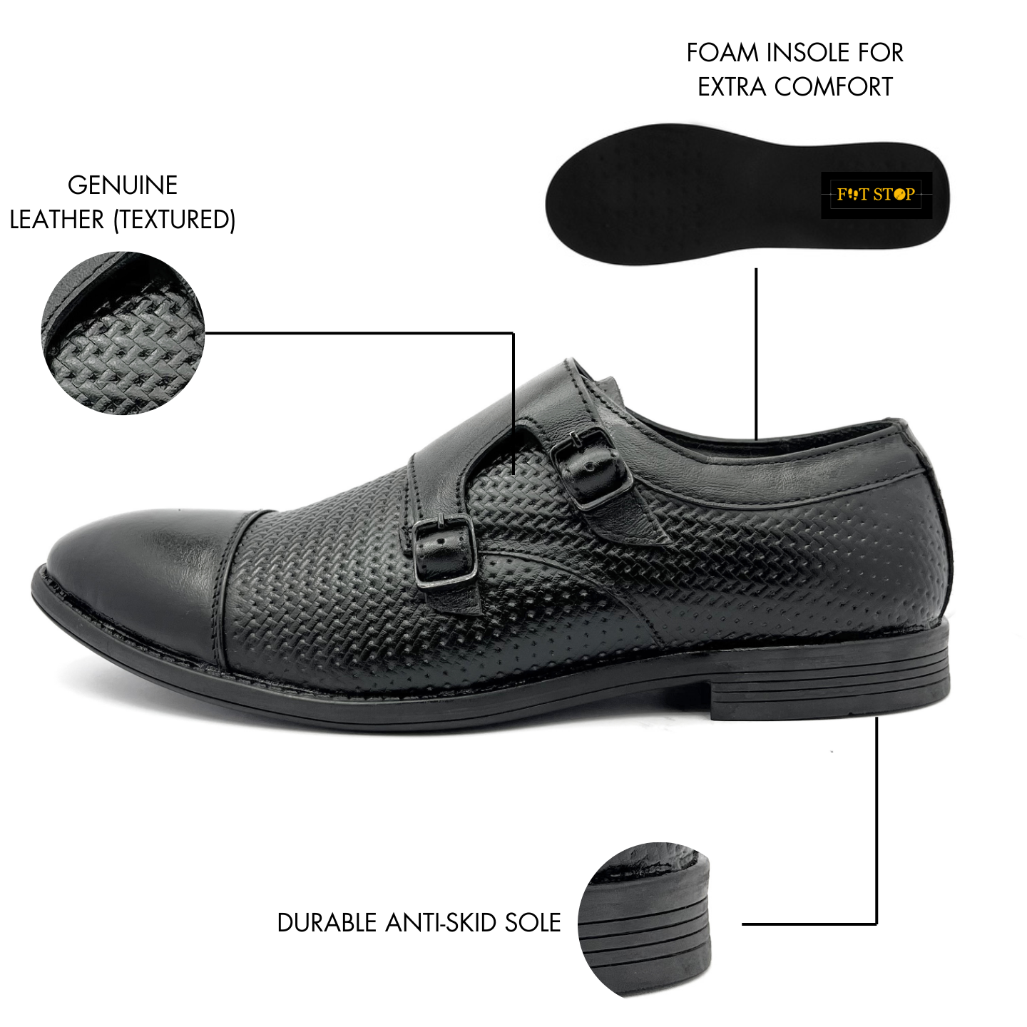 Monk Loafers for Men (Black)