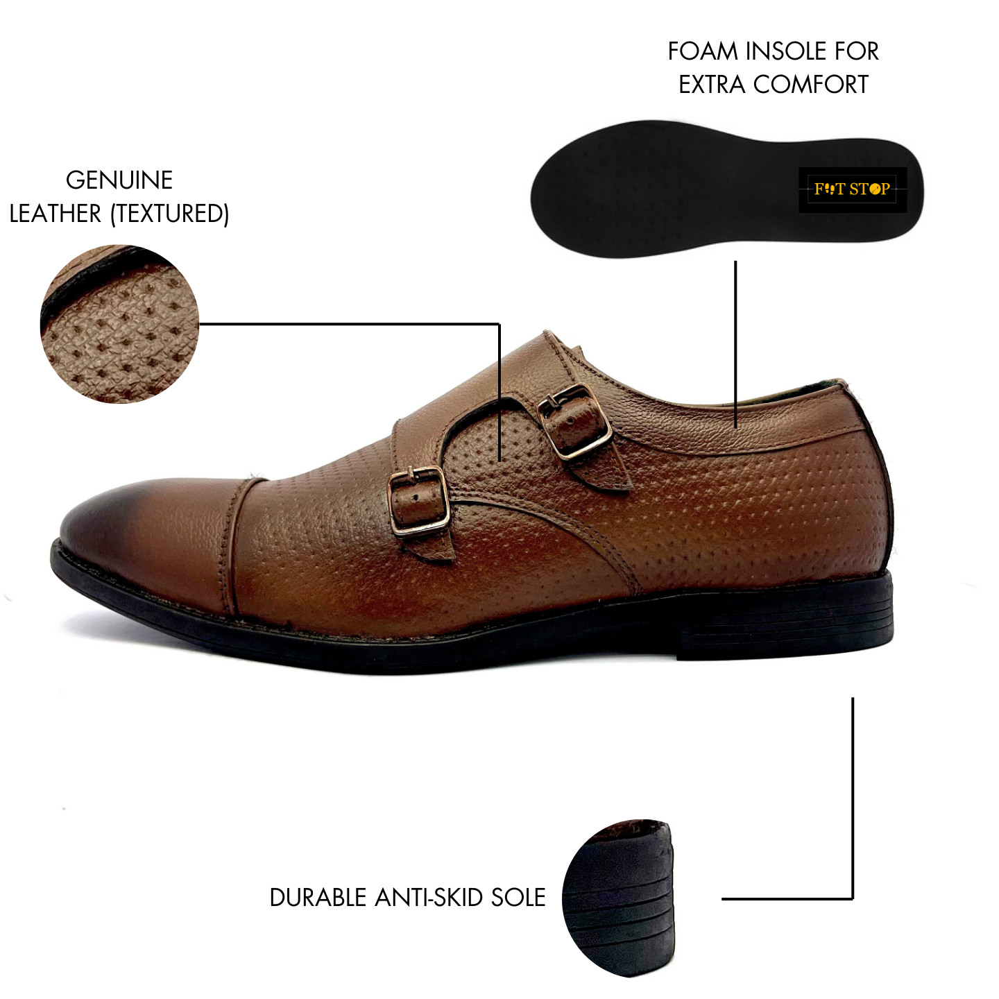 Monk Loafers for Men (Brown)