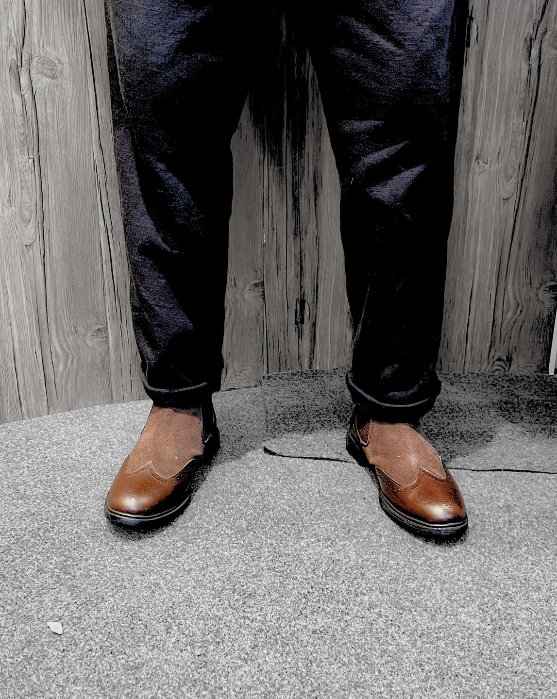 Leather Chelsea Brogue Boots (Brown)