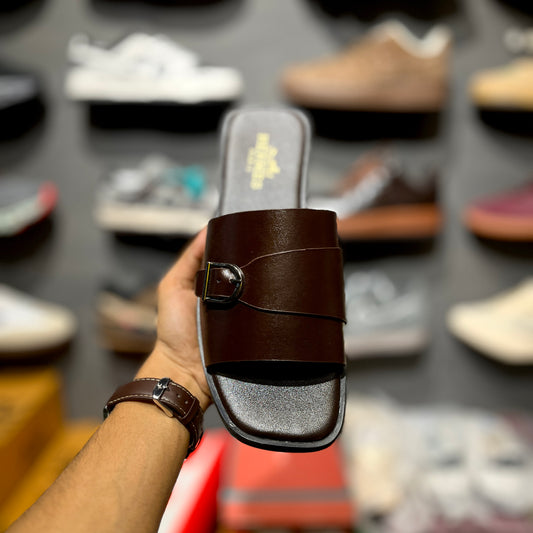 HERME Slippers | Buckle | Brown
