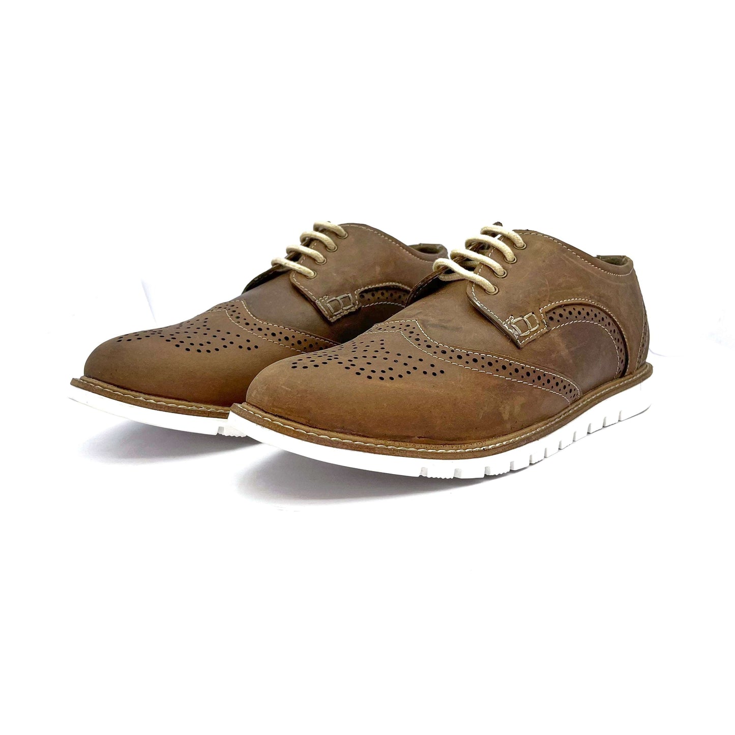 Men's Leather Brogue Shoes: Perfect for Casual & Formal Wear (Brown)