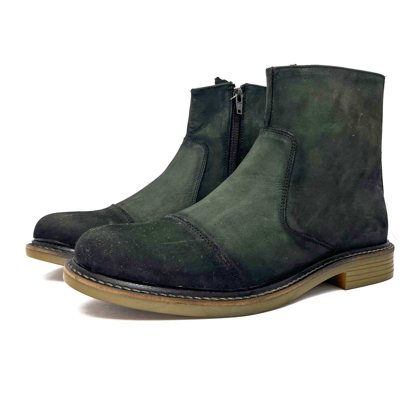 Original Chelsea high-end Slip-on Boots Genuine Nubuck leather for Men (Pine Green)