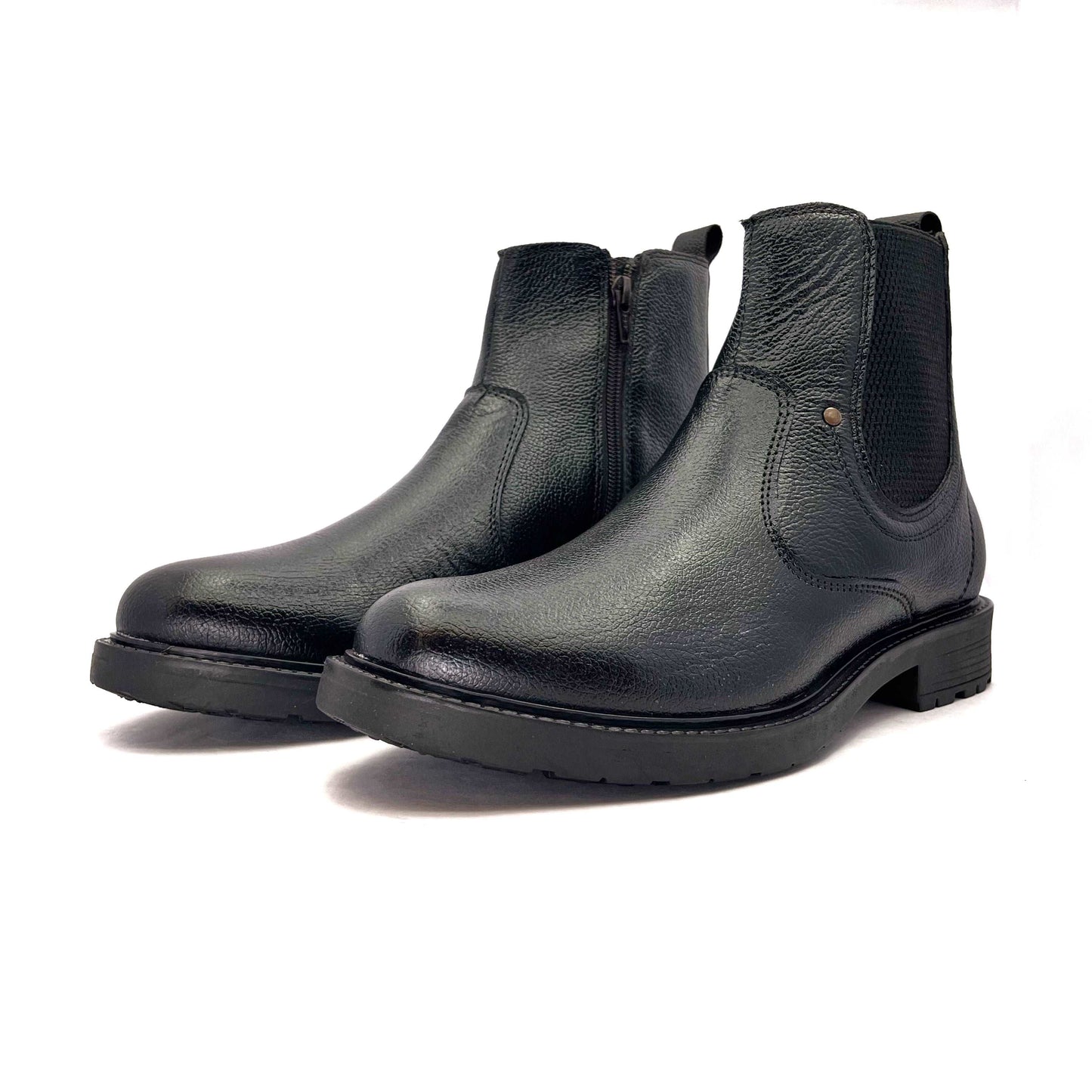 Men's MARSHAL Classic Full Leather Chelsea Boots with Chain (2866)