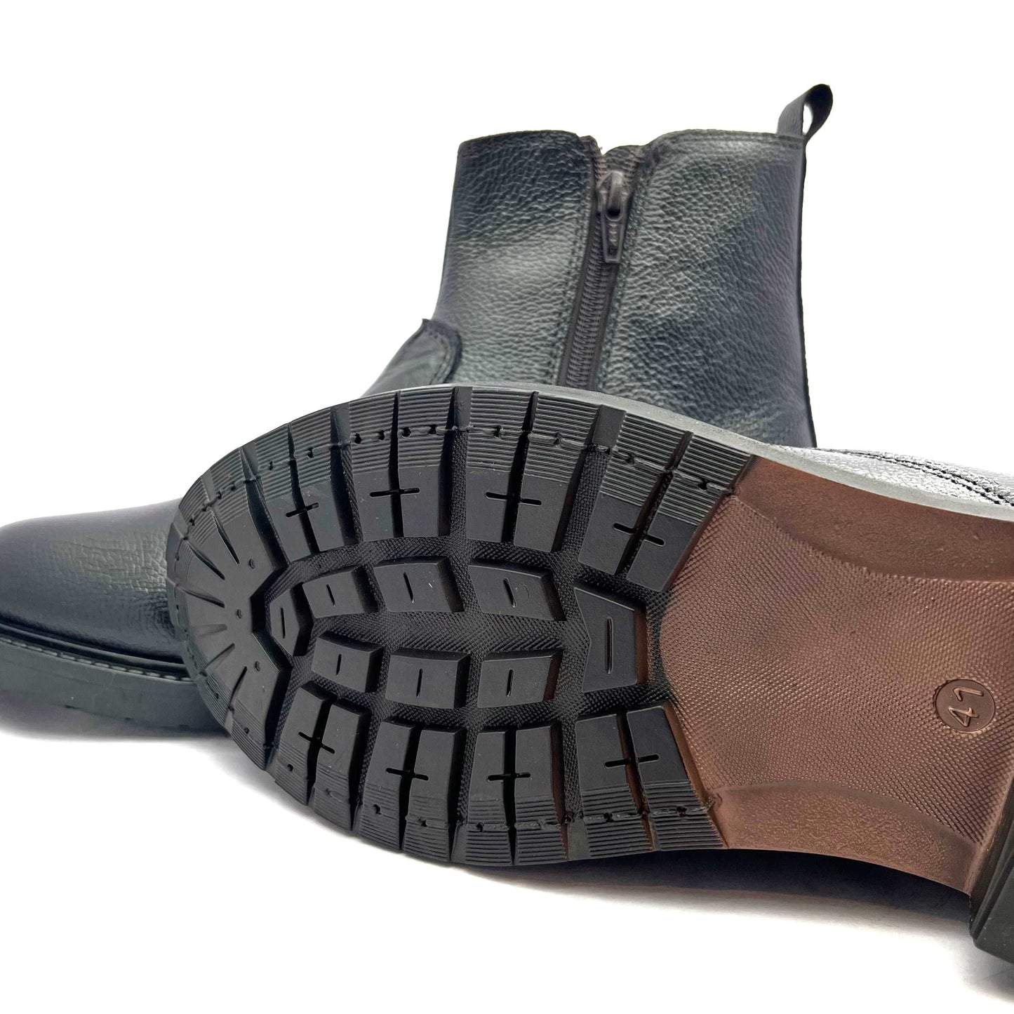 Men's MARSHAL Classic Full Leather Chelsea Boots with Chain (2866)