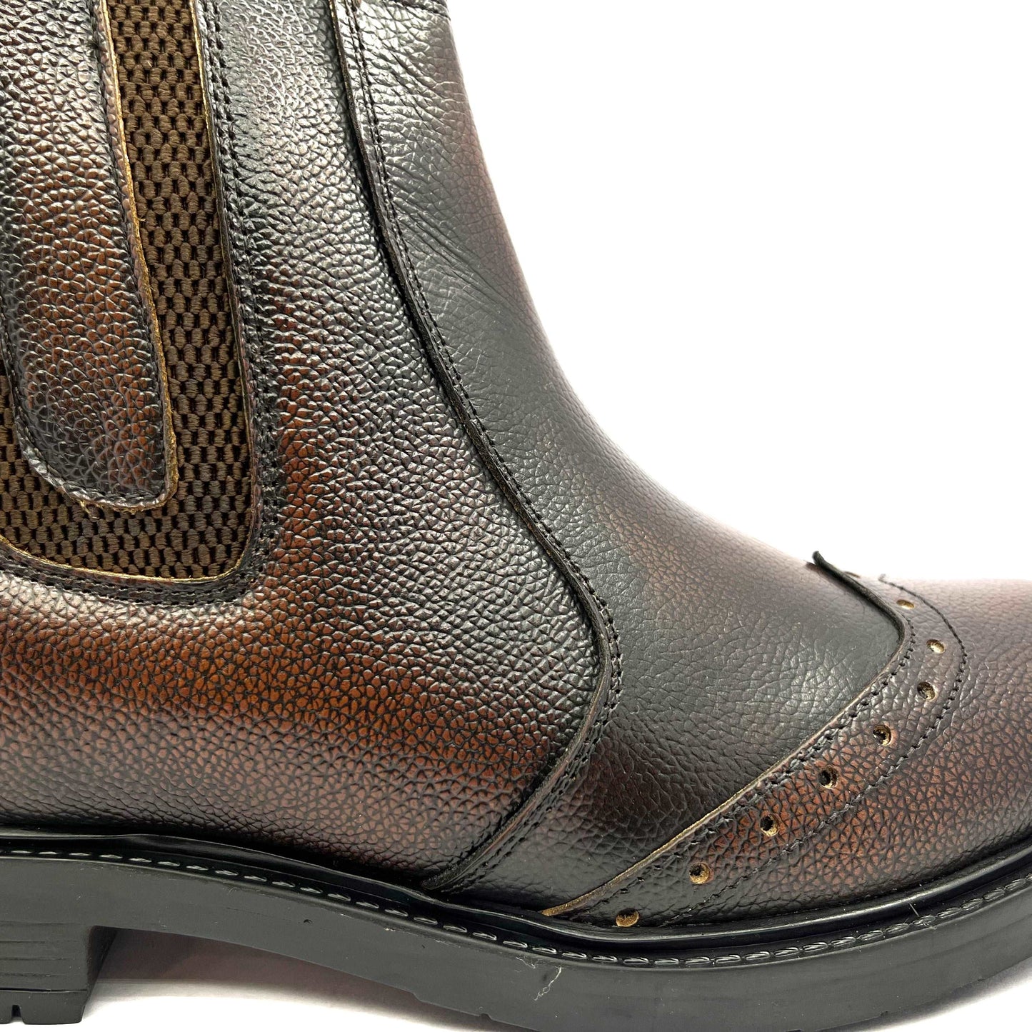 Mens MARSHAL Classic Full Grain Leather Chelsea Boot with Chain (2867)