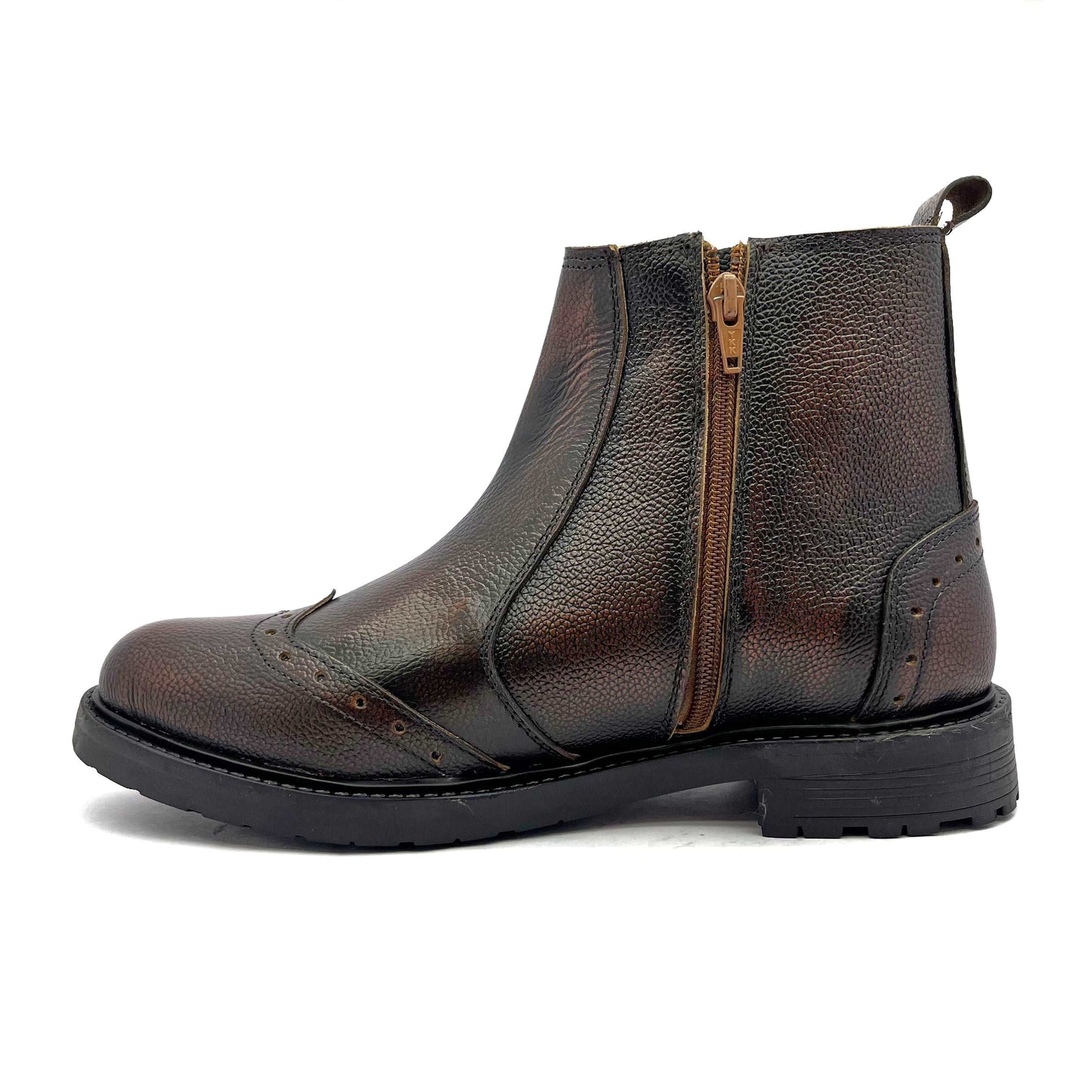 Mens MARSHAL Classic Full Grain Leather Chelsea Boot with Chain (2867)