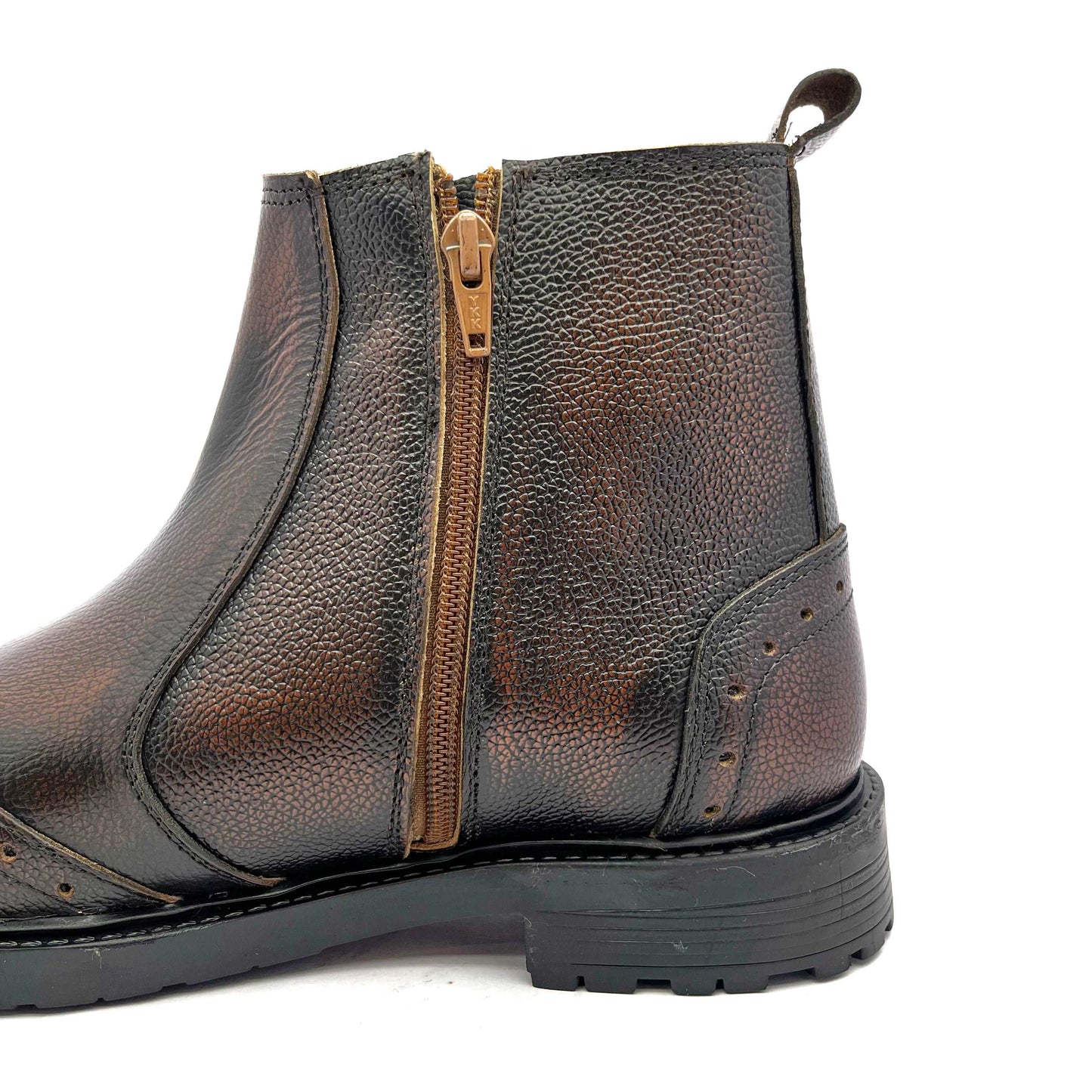 Mens MARSHAL Classic Full Grain Leather Chelsea Boot with Chain (2867)