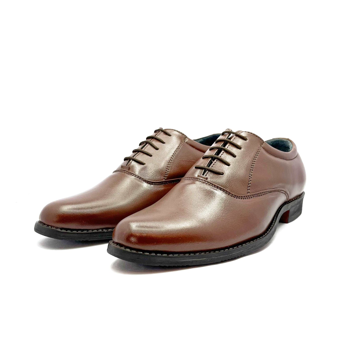 Handcrafted Oxford Black Formal Lace-up Derby Shoes (Brown)