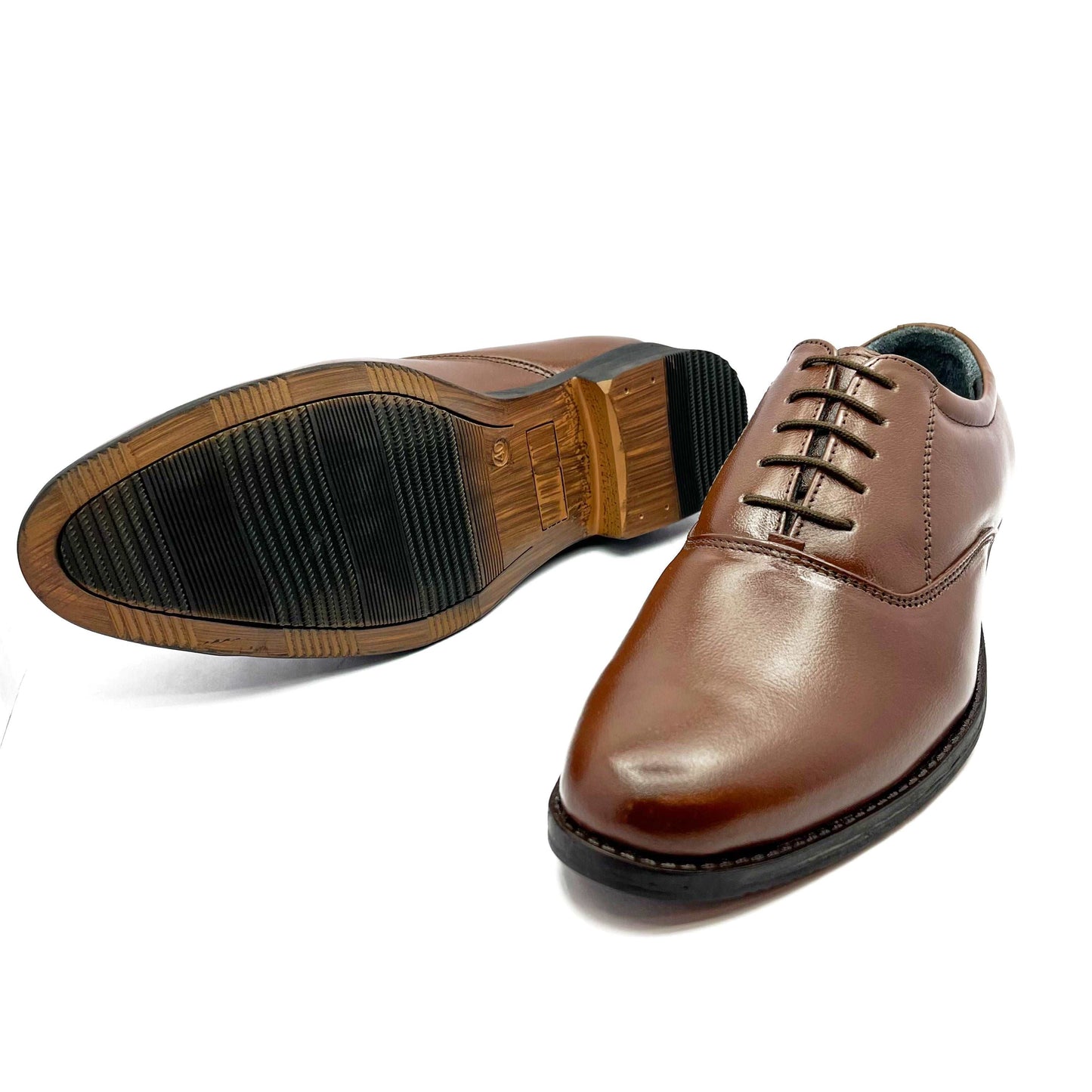 Handcrafted Oxford Black Formal Lace-up Derby Shoes (Brown)