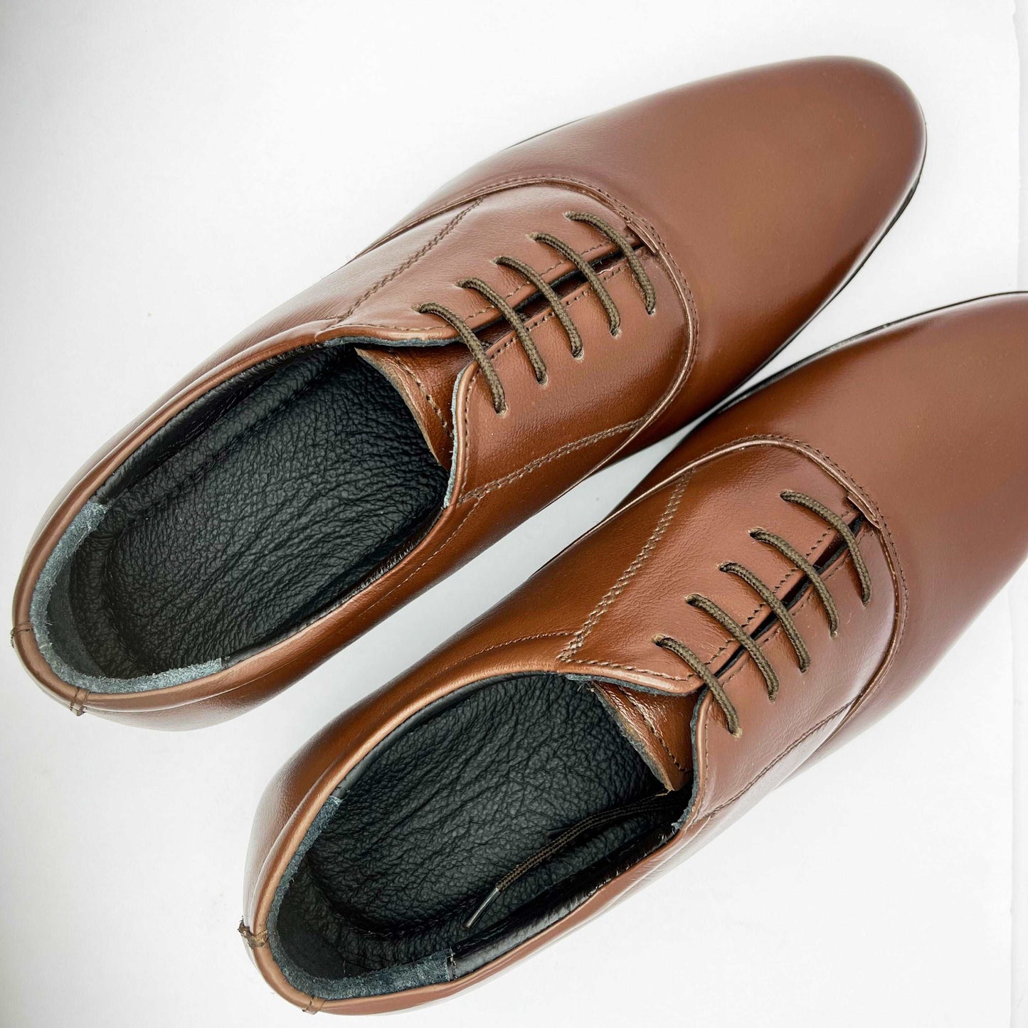 Handcrafted Oxford Black Formal Lace-up Derby Shoes (Brown)