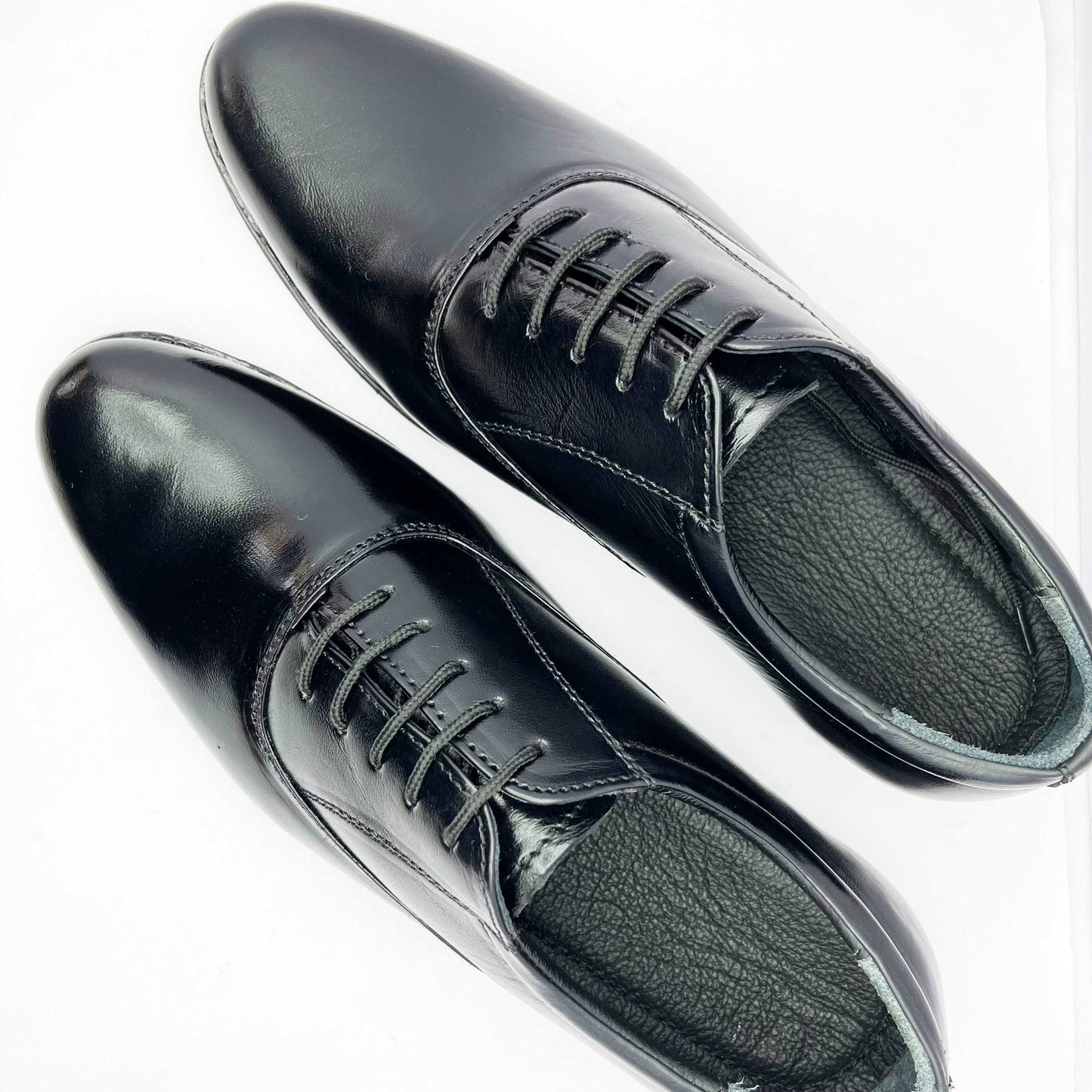 Handcrafted Oxford Black Formal Lace-up Derby Shoes (Black)