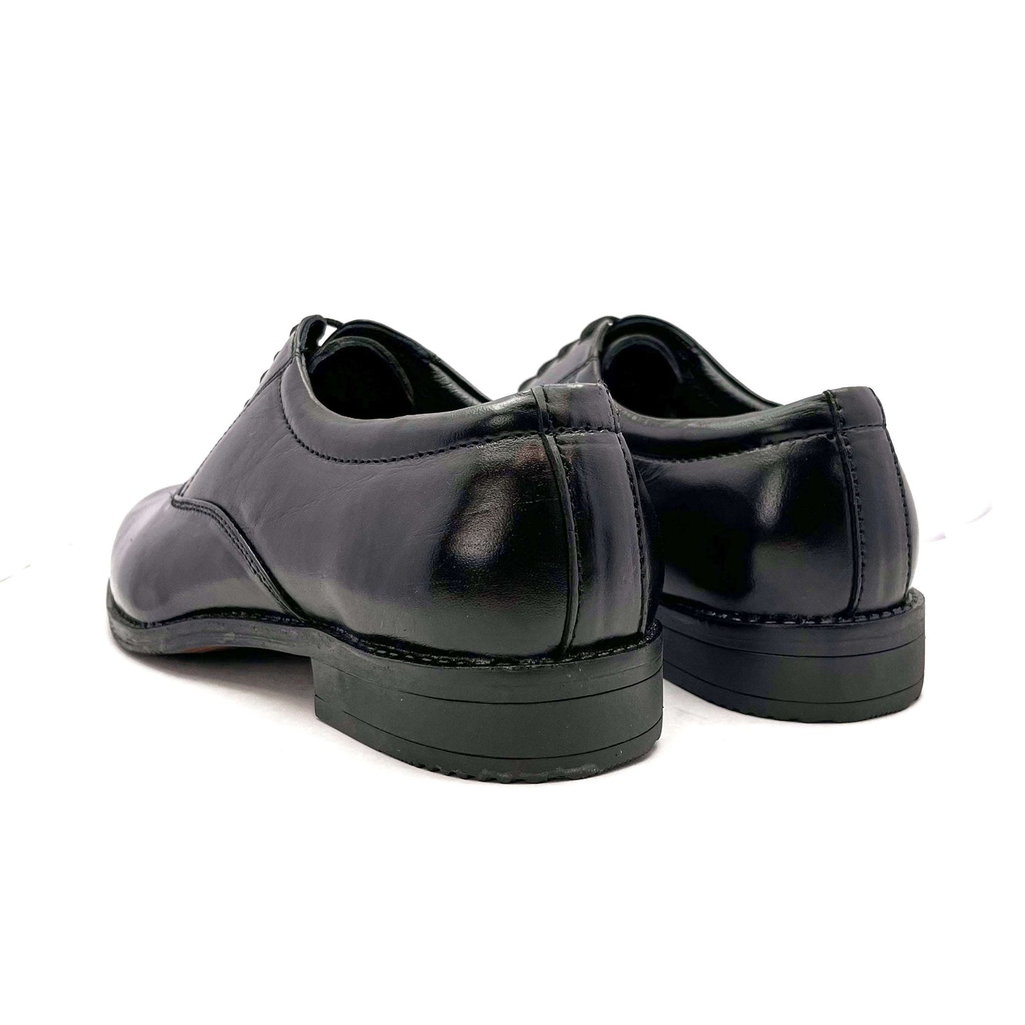 Handcrafted Oxford Black Formal Lace-up Derby Shoes (Black)