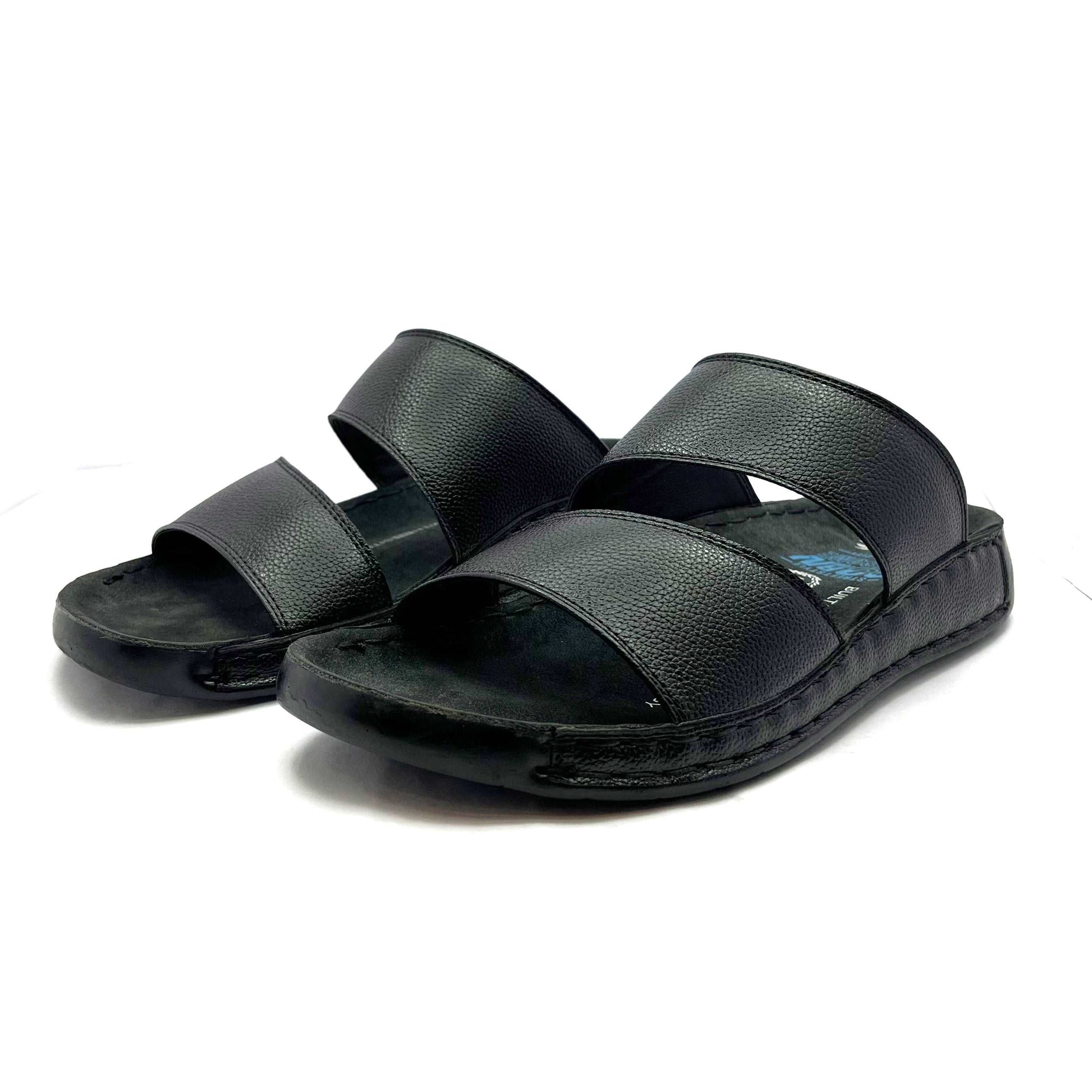 Double Strap Slippers for Men (Black)