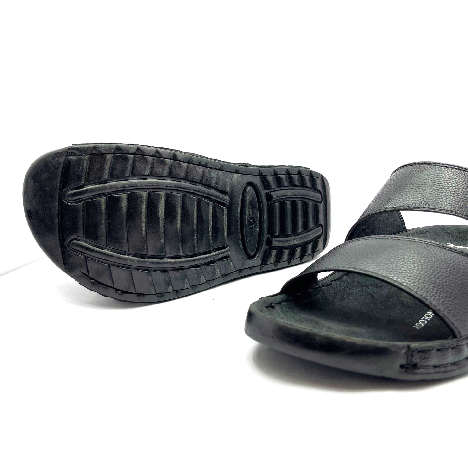 Double Strap Slippers for Men (Black)