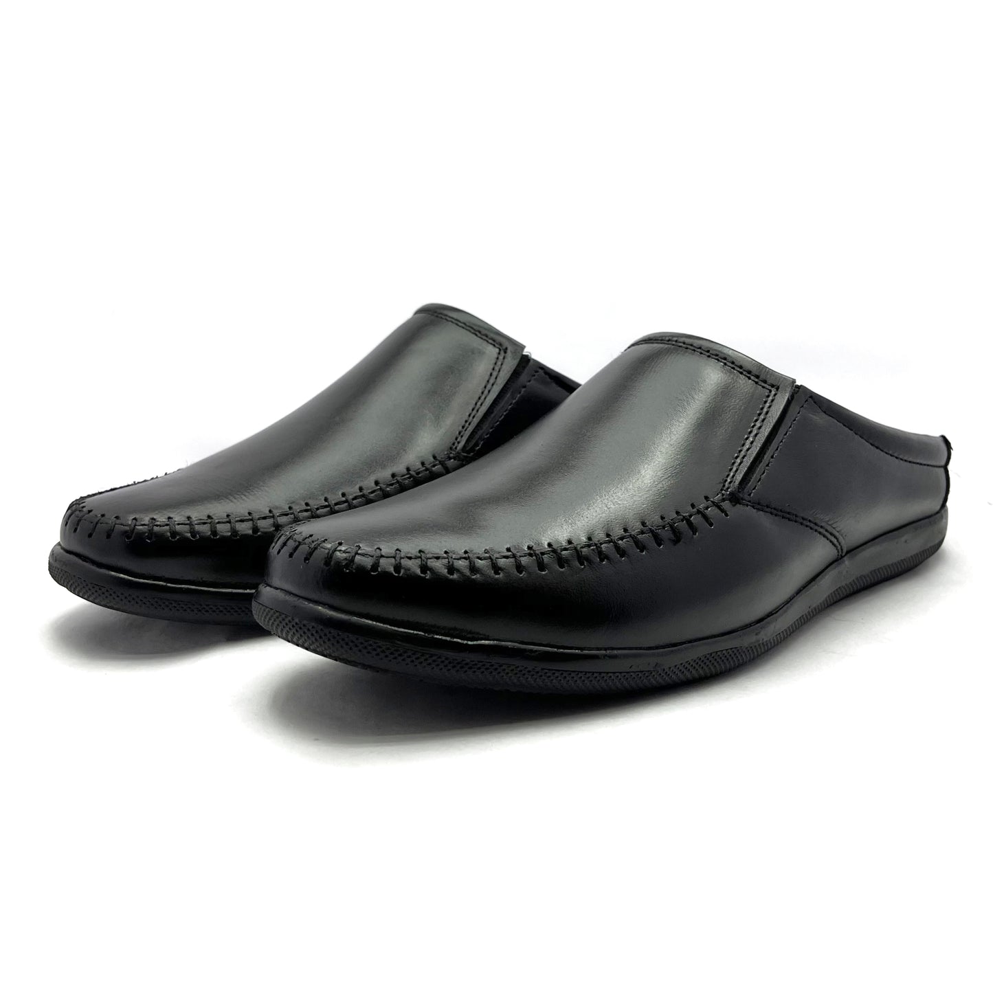 Premium Men's Leather Mules: Stylish Comfort for Every Occasion (Black)