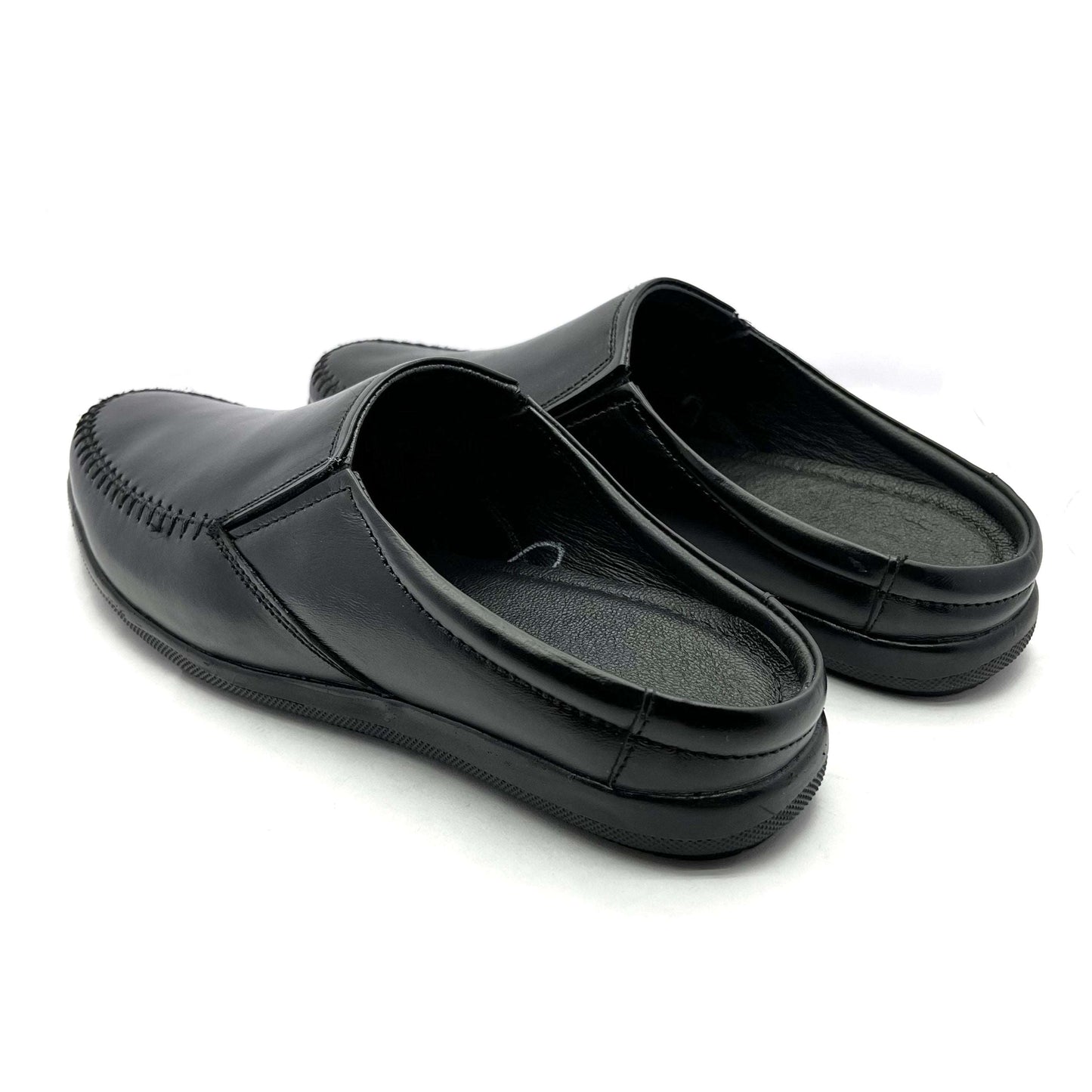 Premium Men's Leather Mules: Stylish Comfort for Every Occasion (Black)
