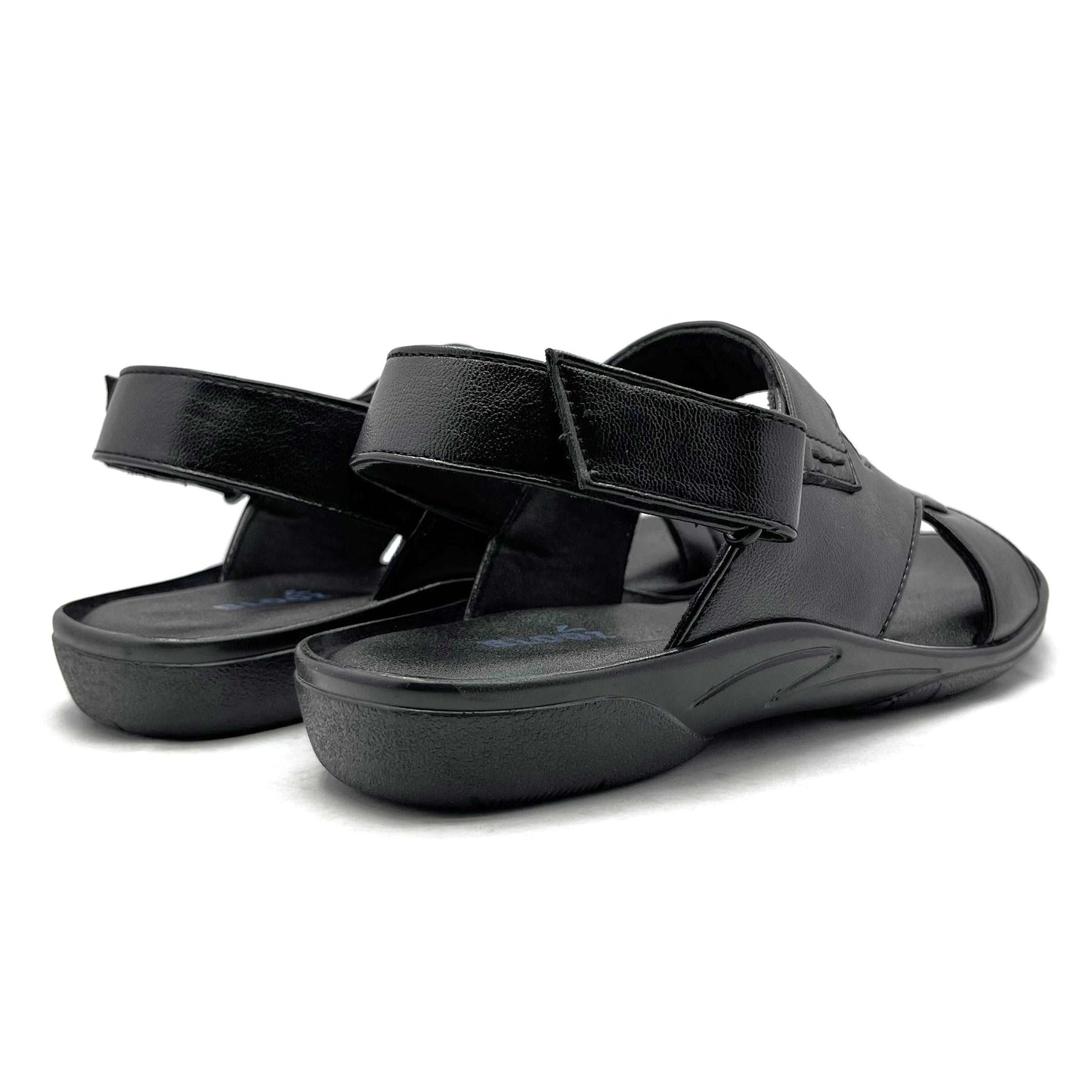 Sandals for Men with Velcro strap and comfortable footbed (Black)