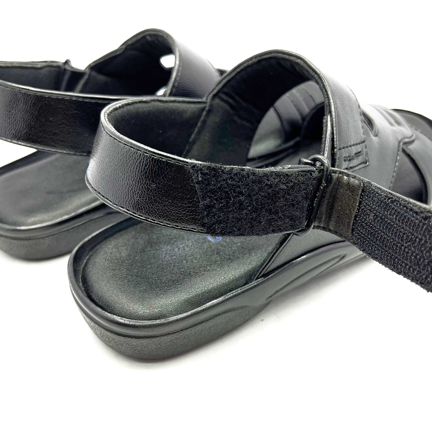 Sandals for Men with Velcro strap and comfortable footbed (Black)