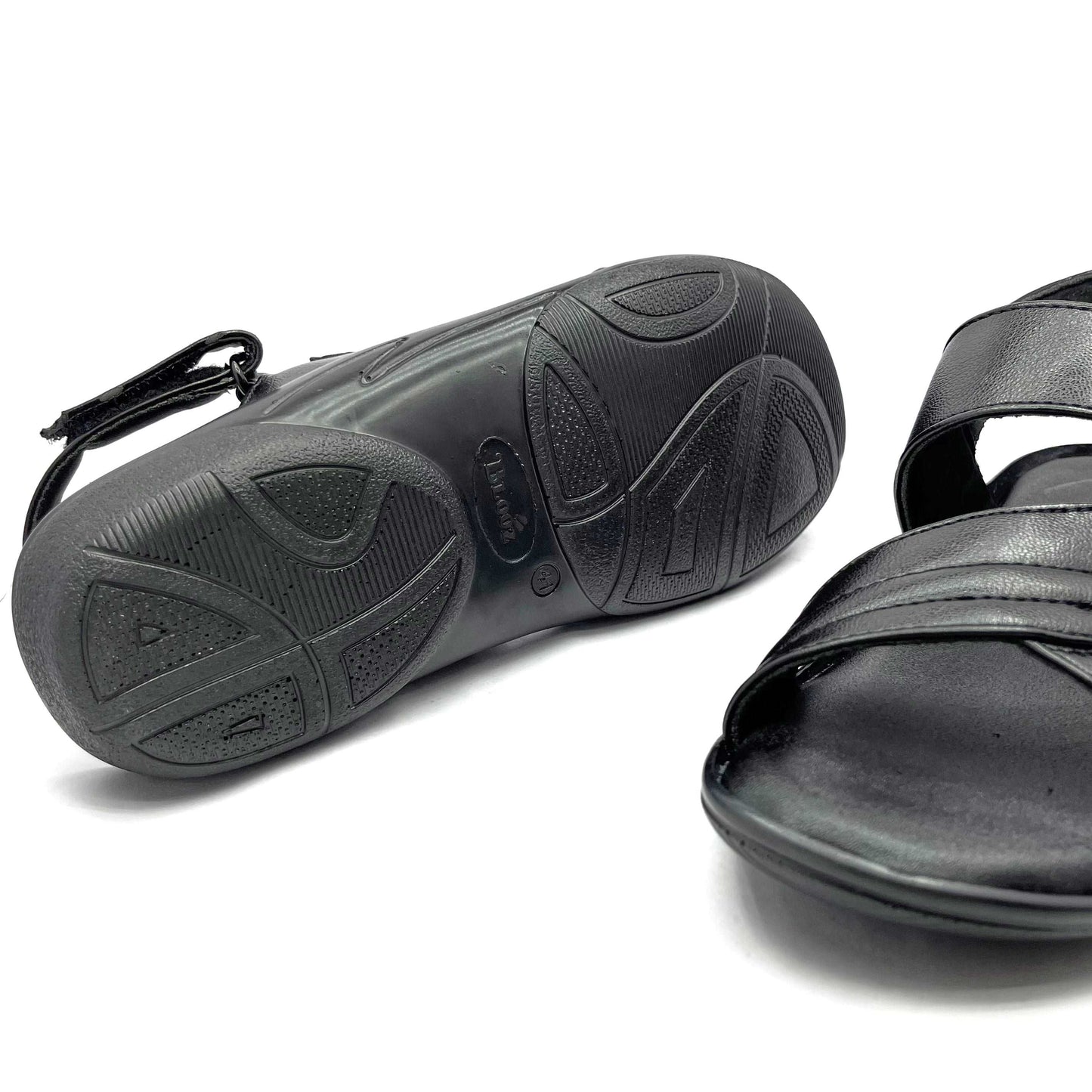 Sandals for Men with Velcro strap and comfortable footbed (Black)