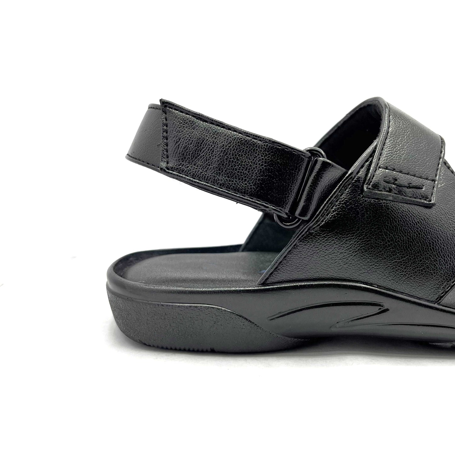 Sandals for Men with Velcro strap and comfortable footbed (Black)