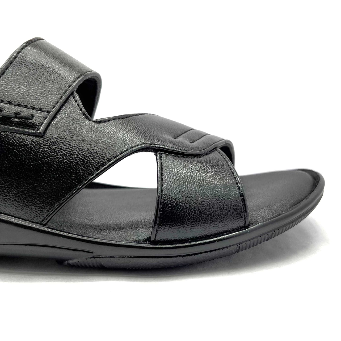 Sandals for Men with Velcro strap and comfortable footbed (Black)