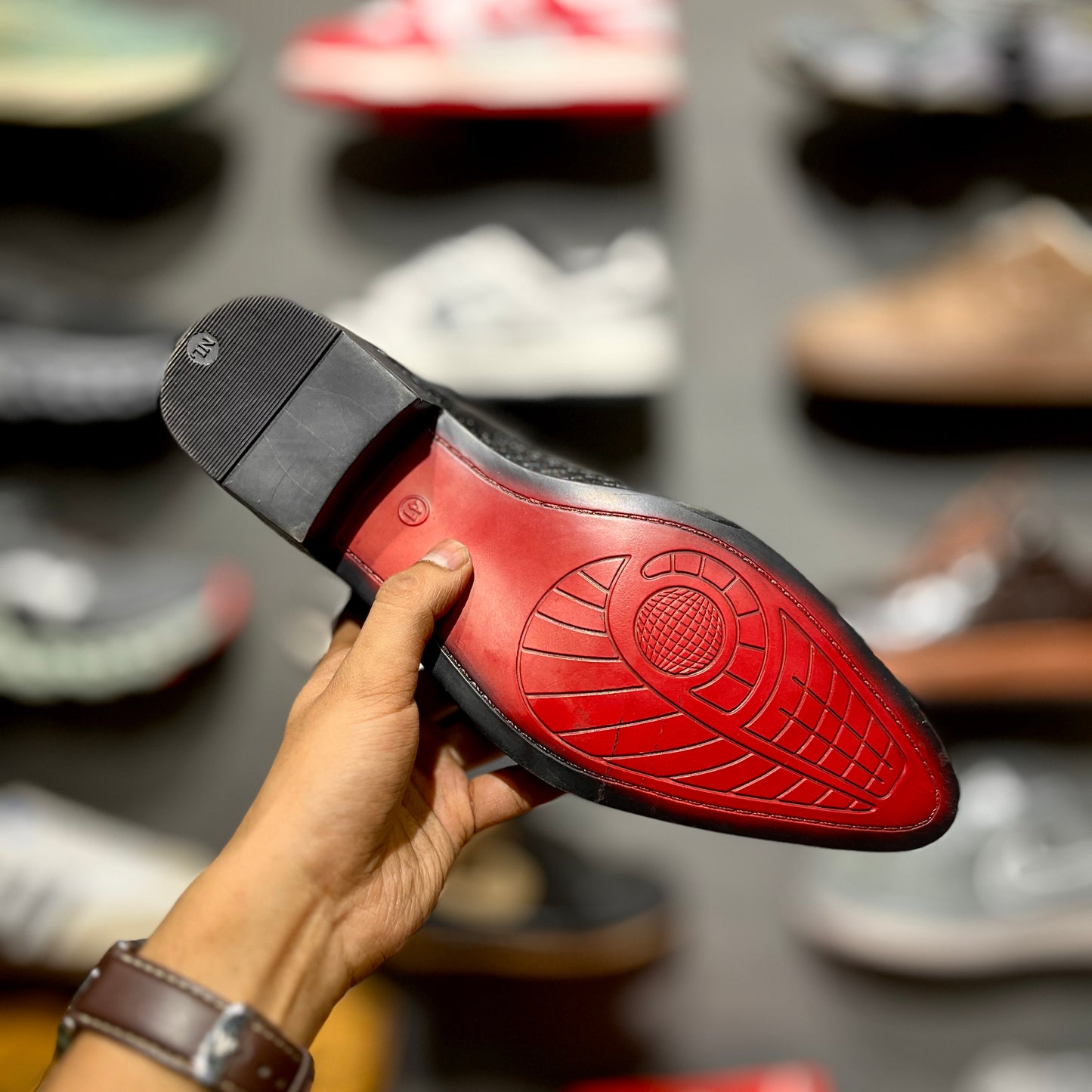 ZA Croco Boots | Point Toe | Chain | Red Sole